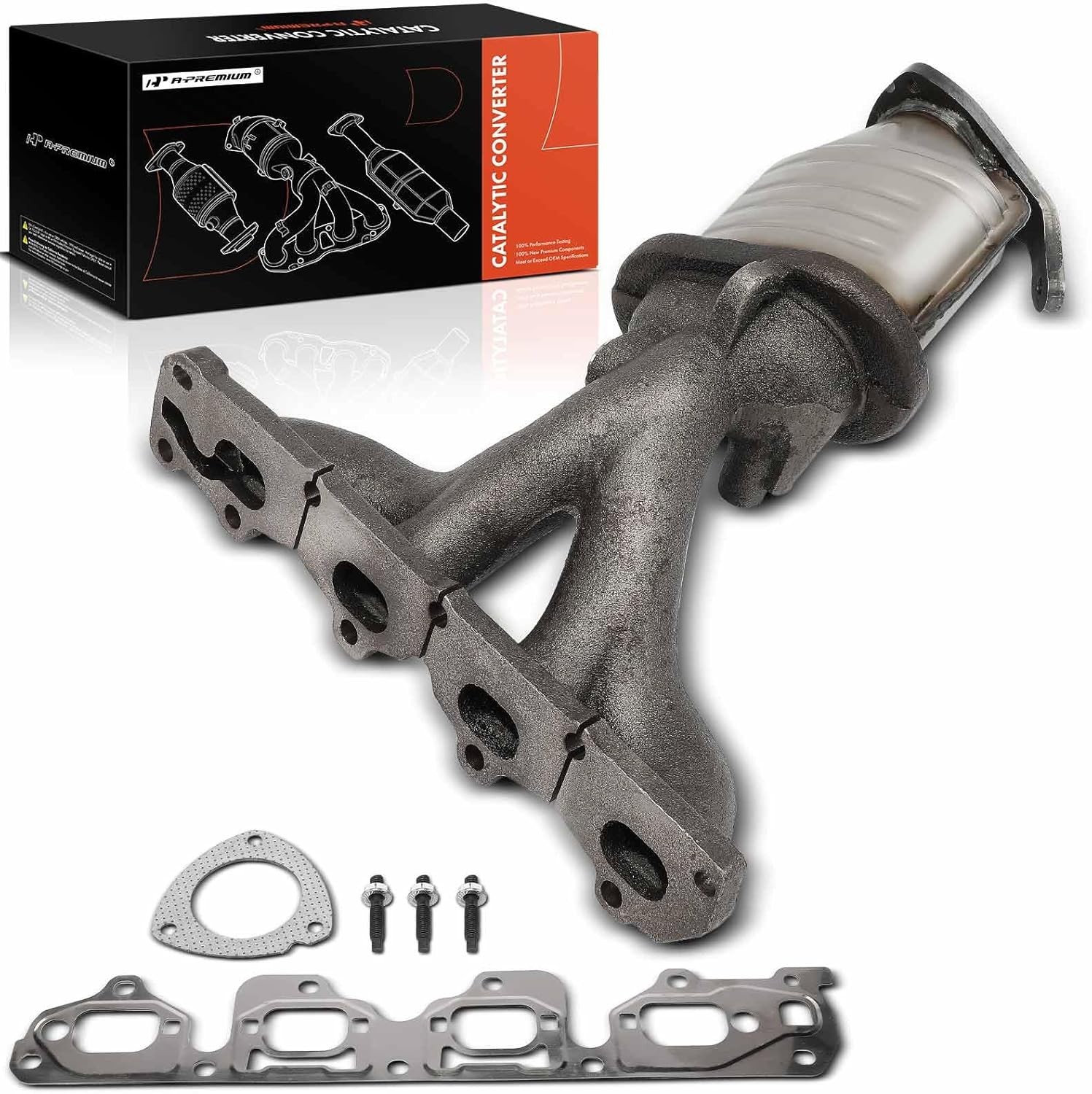 A-Premium Exhaust Manifold Catalytic Converter Kit Direct-Fit Compatible... 