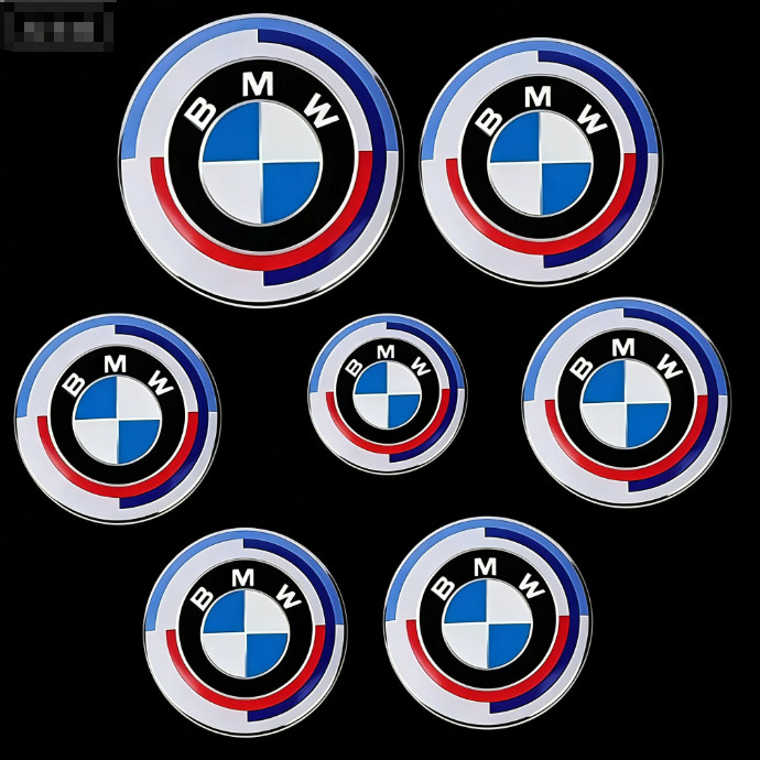 7PCS 50th BMW Anniversary 82mm+74mm+68mm+45mm Wheel Emblem Rim HubCaps Badges⭐