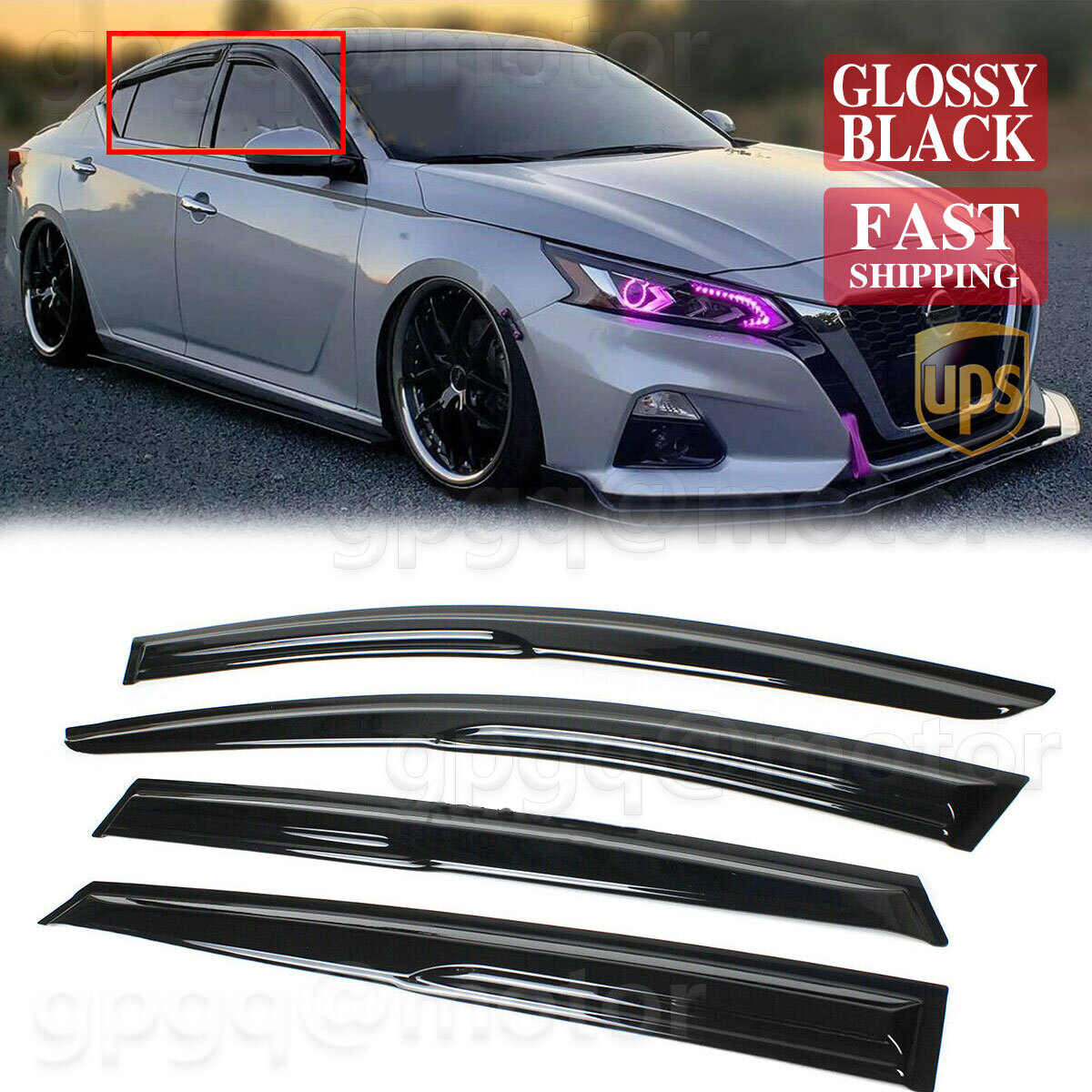 For Nissan Altima 2019-2025 JDM-Mugen Style Window Visor Rain Guard Deflector