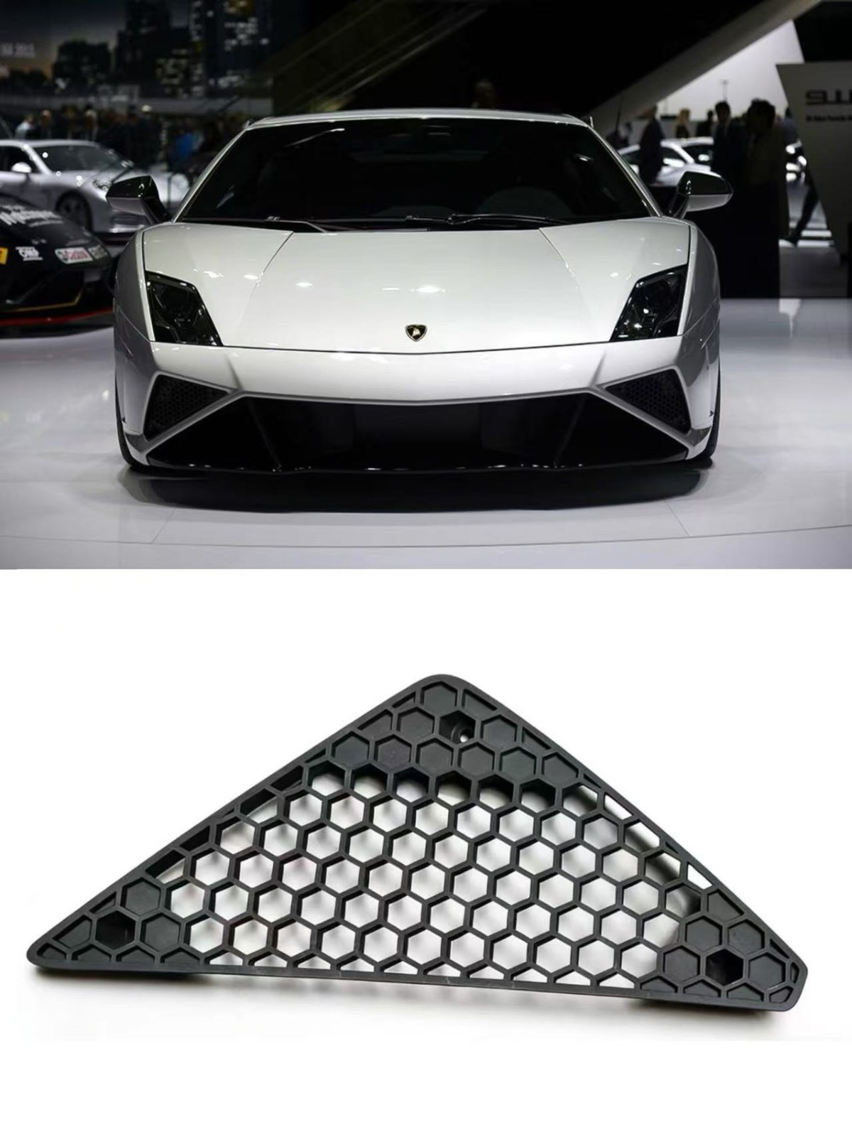 10-13 Lamborghini Gallardo LP560-4c front bumper LEFT drive grid 40080761C 10-13 Lamborghini Gallardo LP560-4c front bumper LEFT drive grid 40080761C