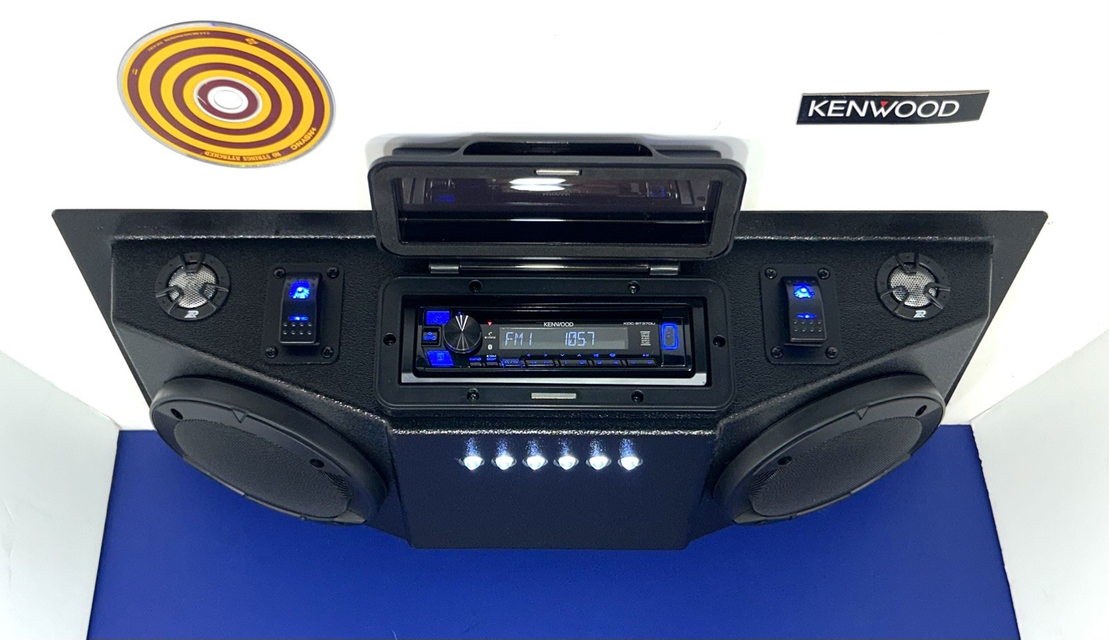GOLF CART Overhead Stereo Console UTV Tractor Boat MARINE COVER KENWOOD 6.5\