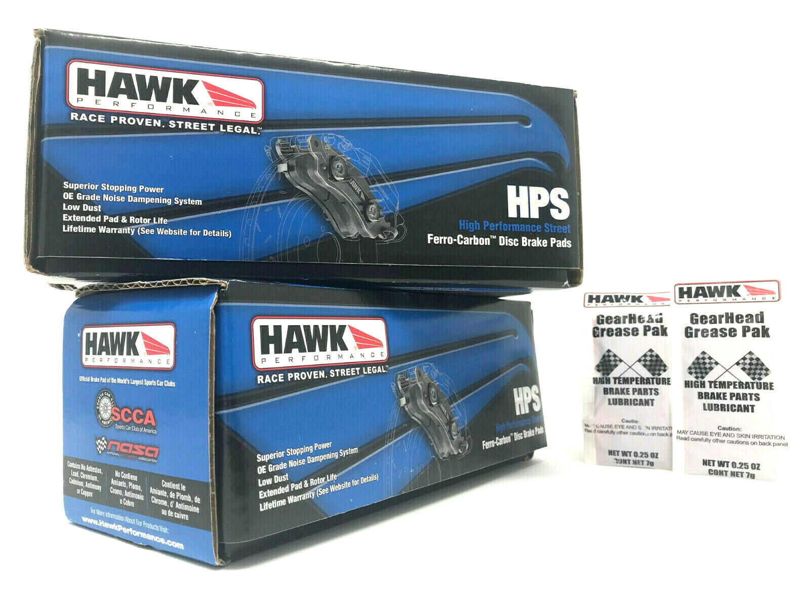 Hawk HPS Performance Front + Rear Brake Pads 2006-2011 Honda Civic Si K20Z3 FA5