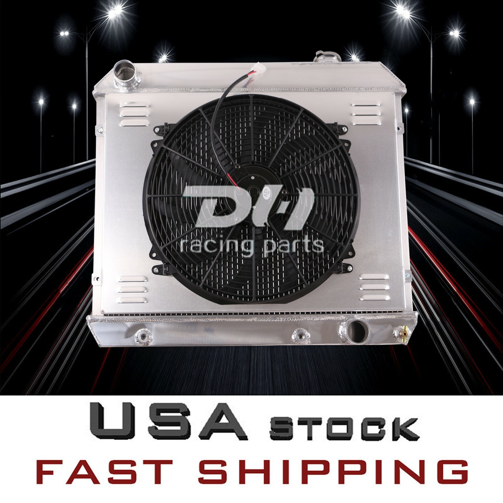 CU284 3Row Radiator Shroud Fan For 1963-1966 Chevy GMC C/K 10 20 30 Truck pickup