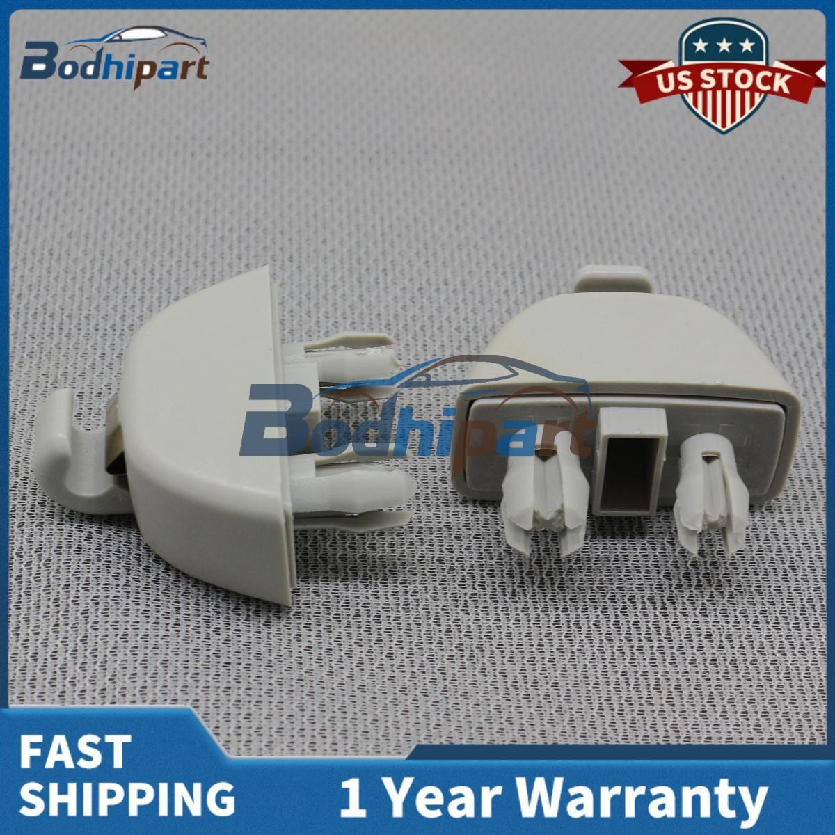 2x Gray Sun Visor Hook Clip Fit For 2012-2015 VW Volkswagen Passat 6R0857561Y20