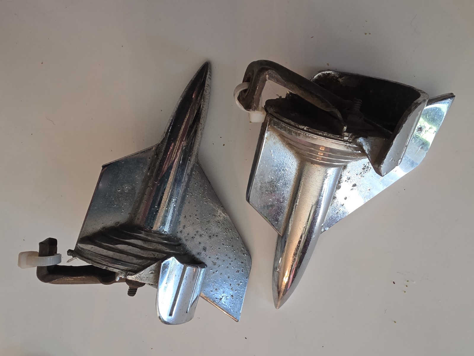 Vtg Pair 1957 Chevy Belair Chevrolet Rocket Hood Ornament  Matched Free Shp