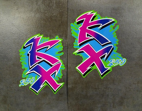 1990 90\' Kawasaki KX 250 Radiator Shroud 2pc pegatinas Decals Stickers Graphics