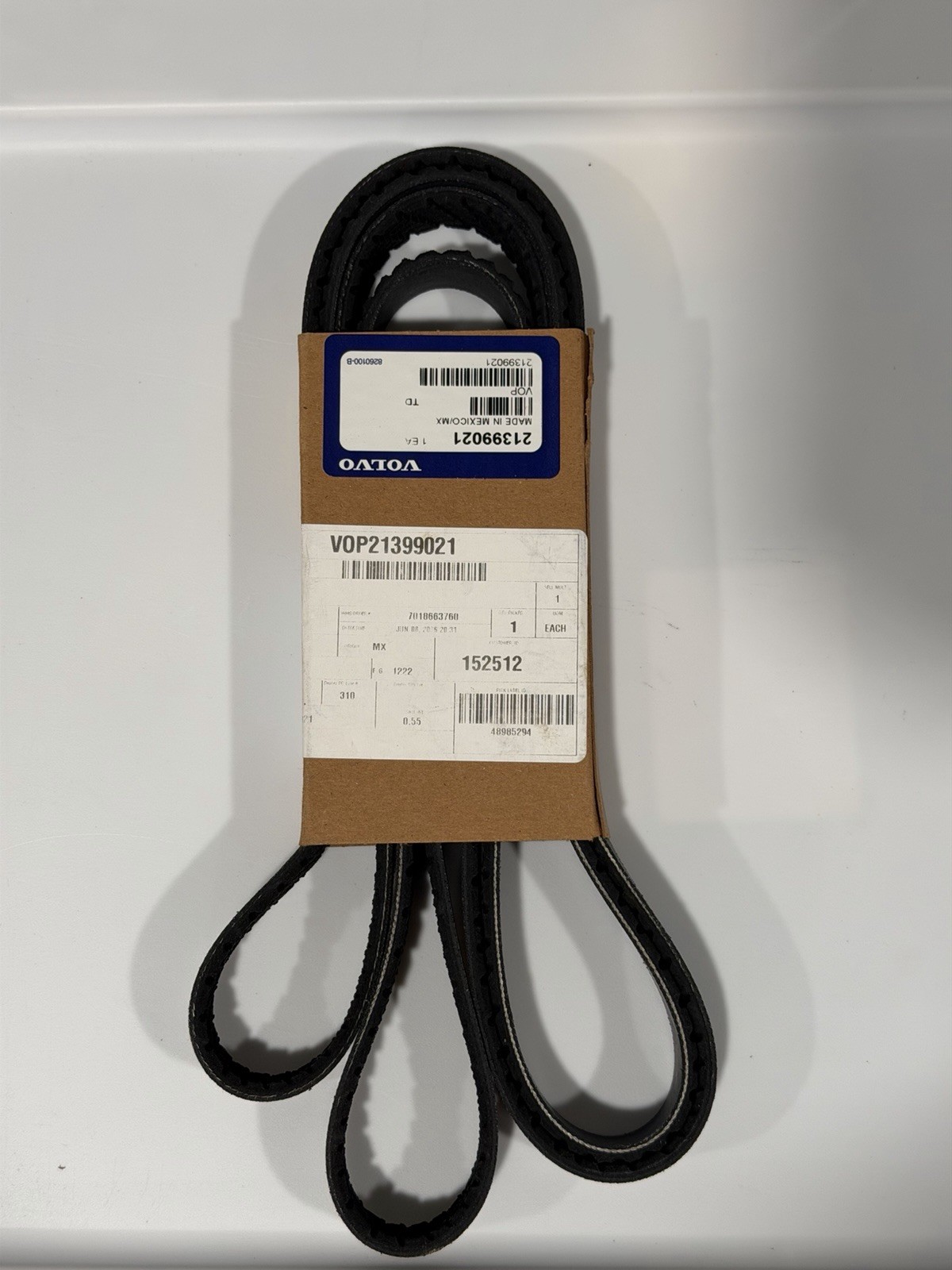 Volvo Penta New OEM, Serpentine Belt (pair Of Belts) 21399021 —— Qty=2 Volvo Penta New OEM, Serpentine Belt (pair Of Belts) 21399021 —— Qty=2