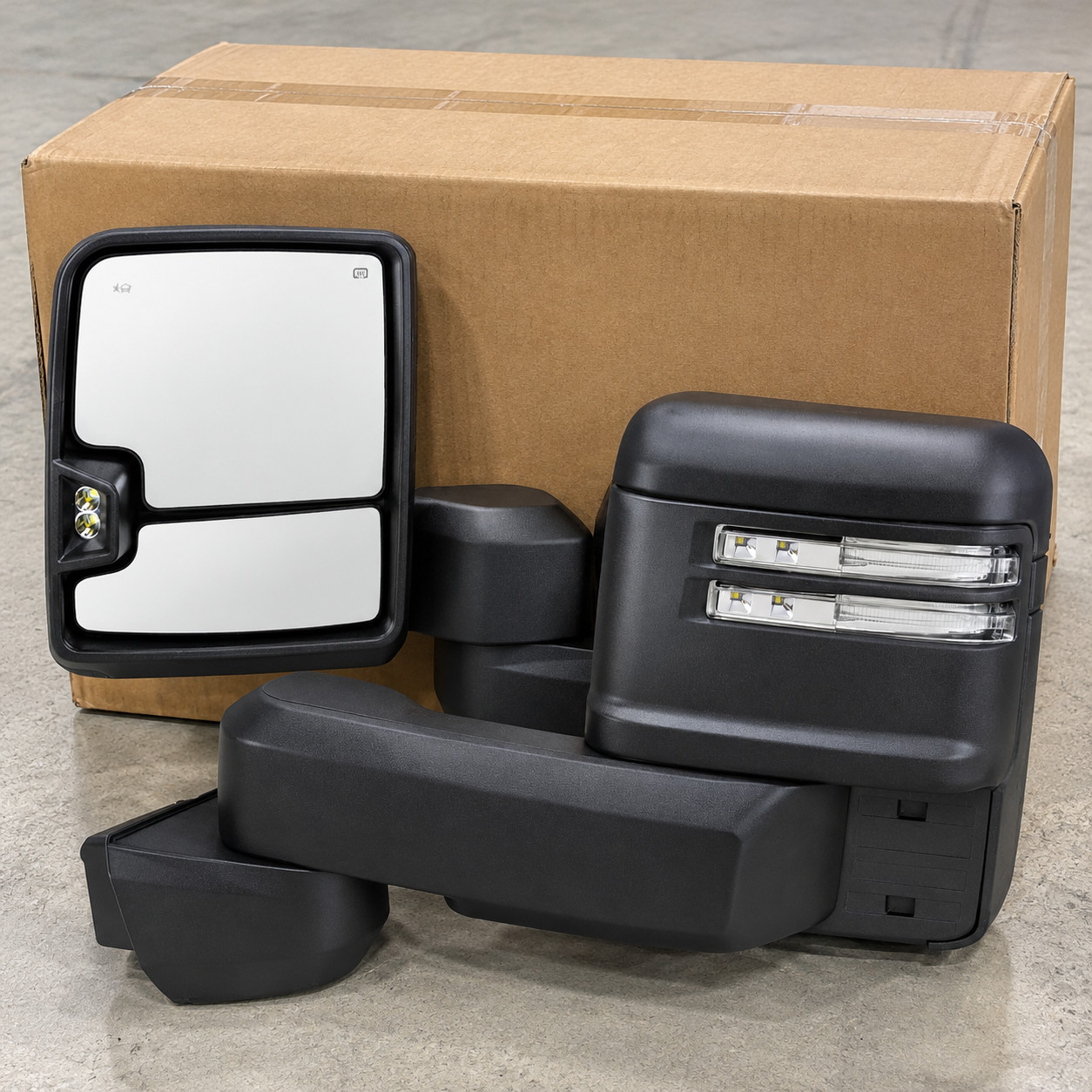 For 2019-2025 Silverado 2500HD 3500HD Power Heated Tow Mirrors + Folding + Blind