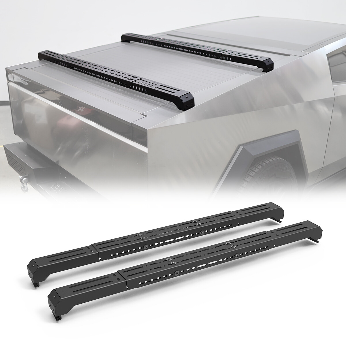 2Pc Fit For Tesla Cybertruck 2024-2026Roof Rail Rack Cross Bar Steel Accessories