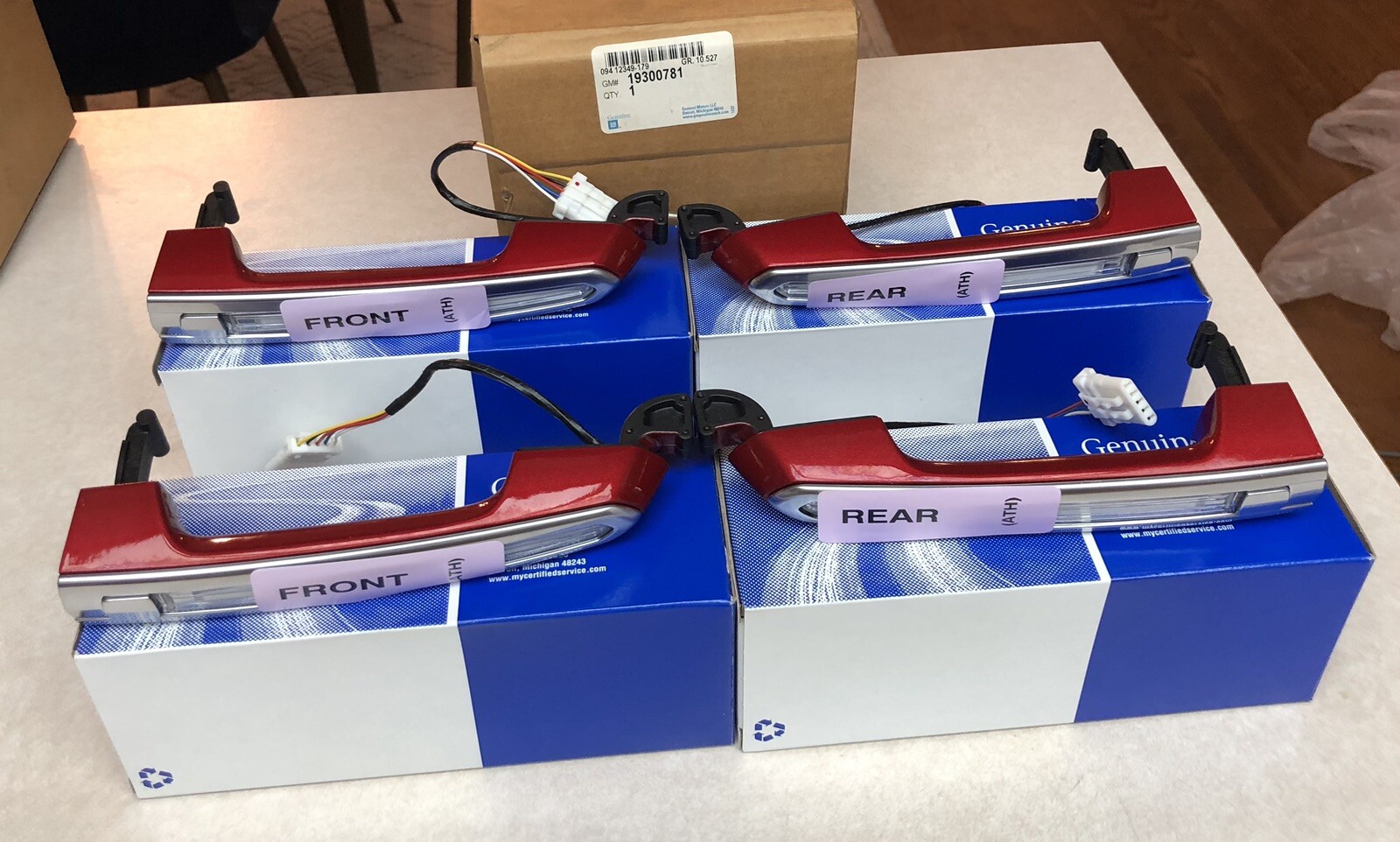4 GM 15-22 Cadillac ATS CTS XTS Door Handles Lighted Exterior 19300781 OEM Red