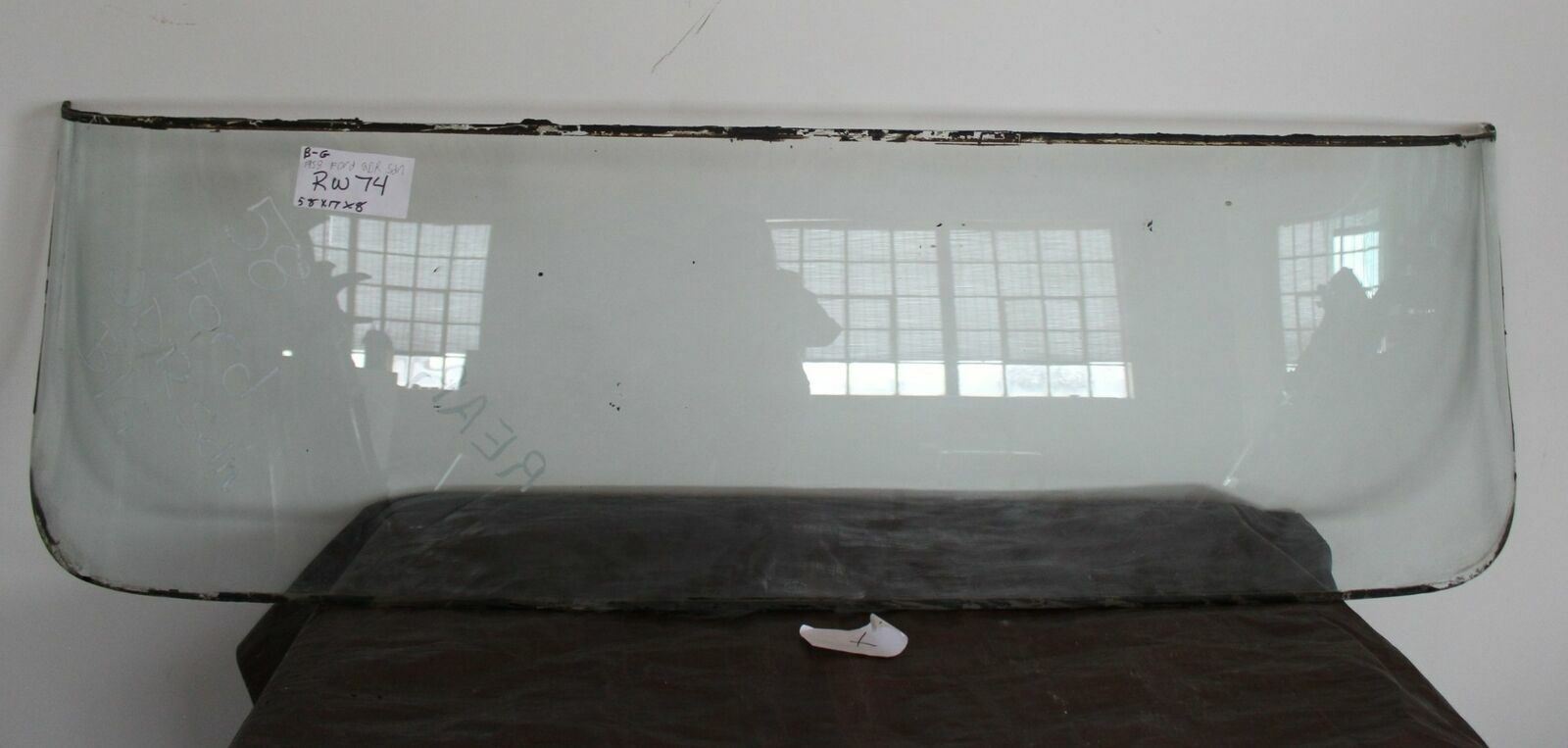 Used OEM FoMoCo Rear Window Back Glass Temp-R-Plate 1958 Ford 2 Door Sedan(RW74)