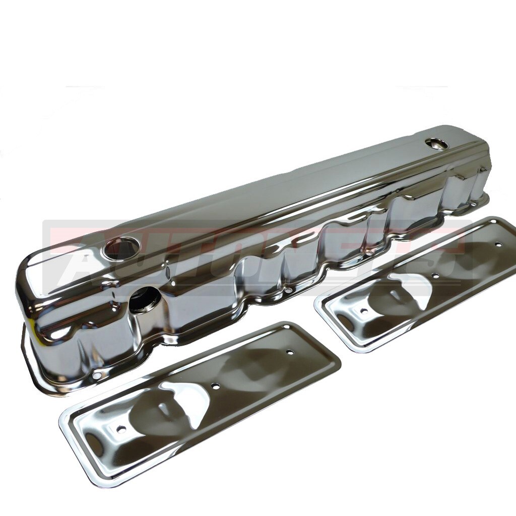 62-74 CHEVY 194 230 250 292 STRAIGHT 6 CYL CHROME VALVE COVER W/ SIDE PLATES