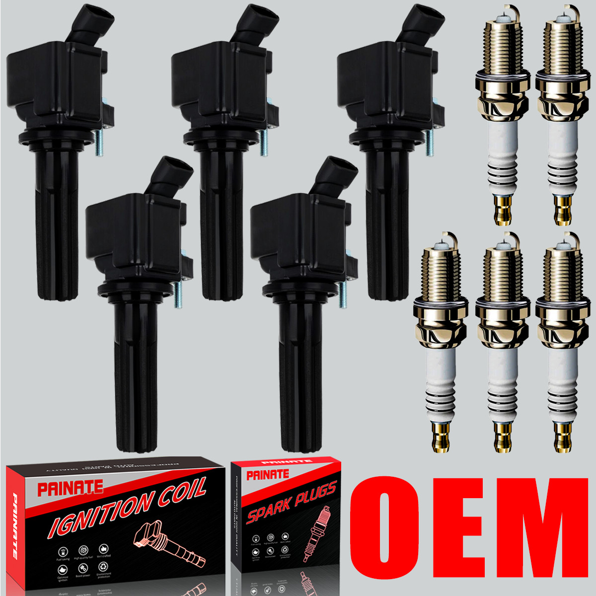 Brand 5X OEM Ignition Coil & 5X Iridium Spark Plug For Chevy GMC Hummer H3 3.7L