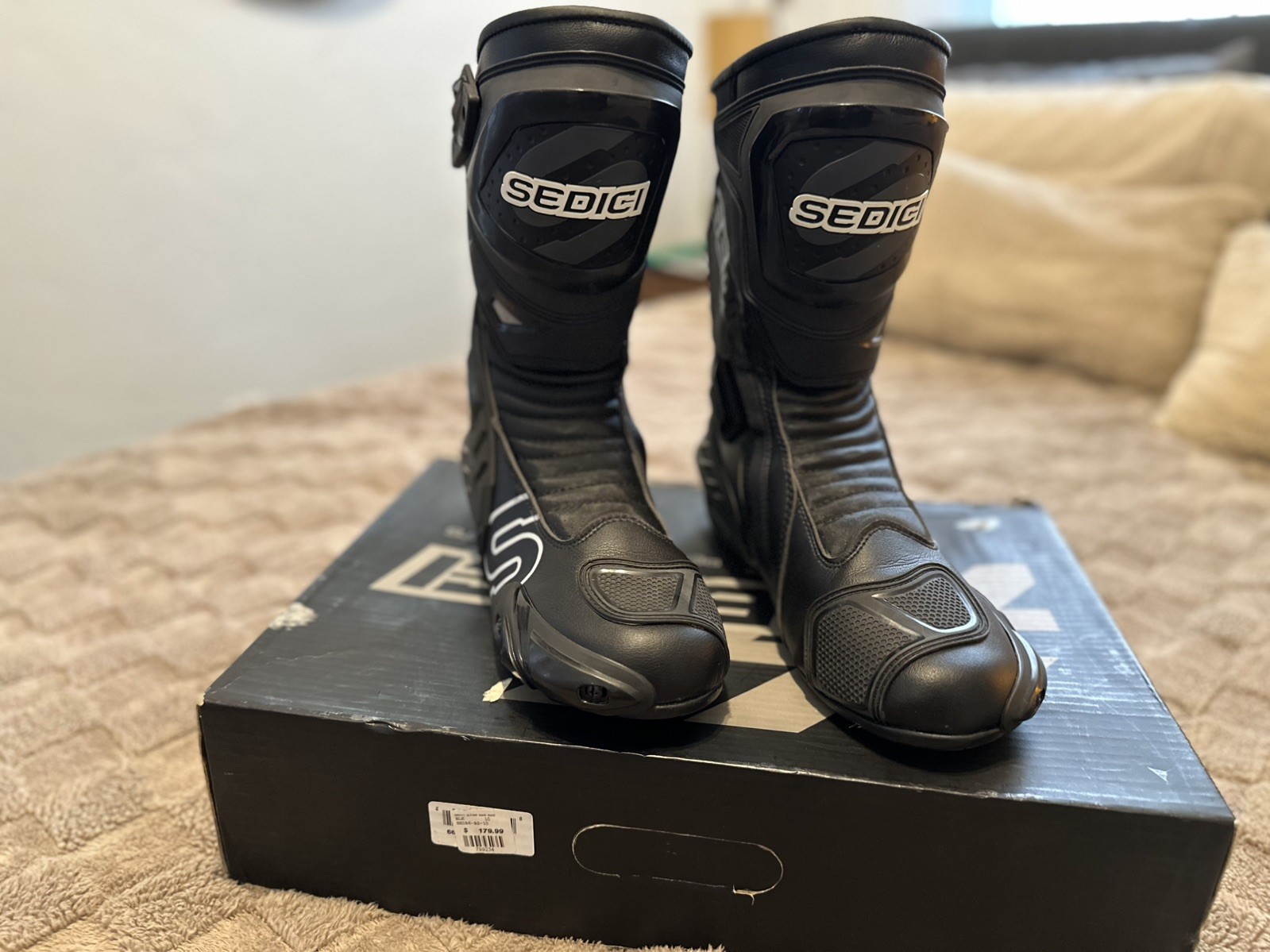 Sedici Ultimo Men's Motorcycle  Racing Leather boots SZ US 10 EUR 43 New