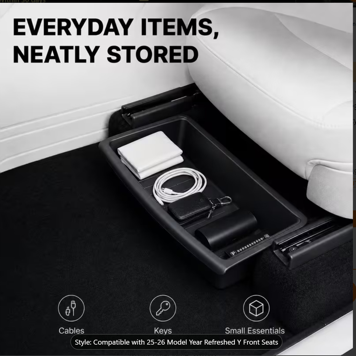 25-26 Tesla Model Y Under seat storage 