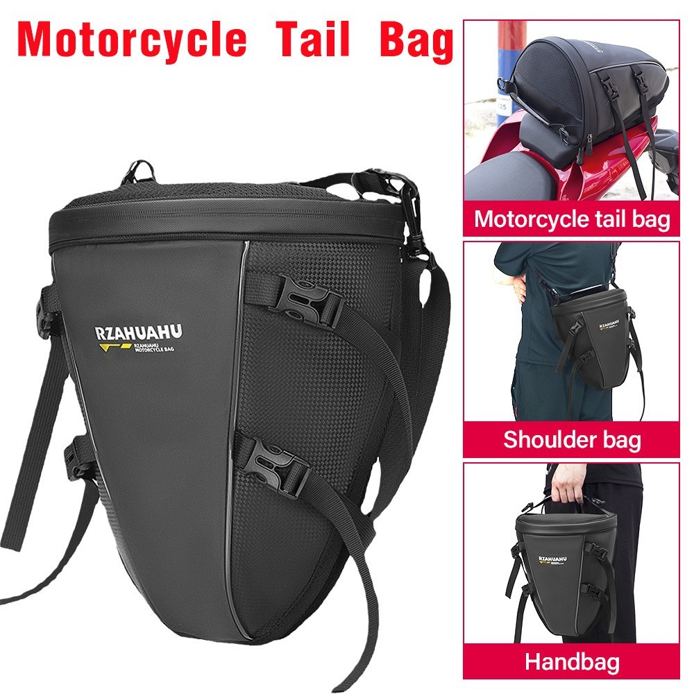 Motorcycle Tail Bag Motorbike Shoulder Bag Rear Rack Bag Handlebag Universal Fit