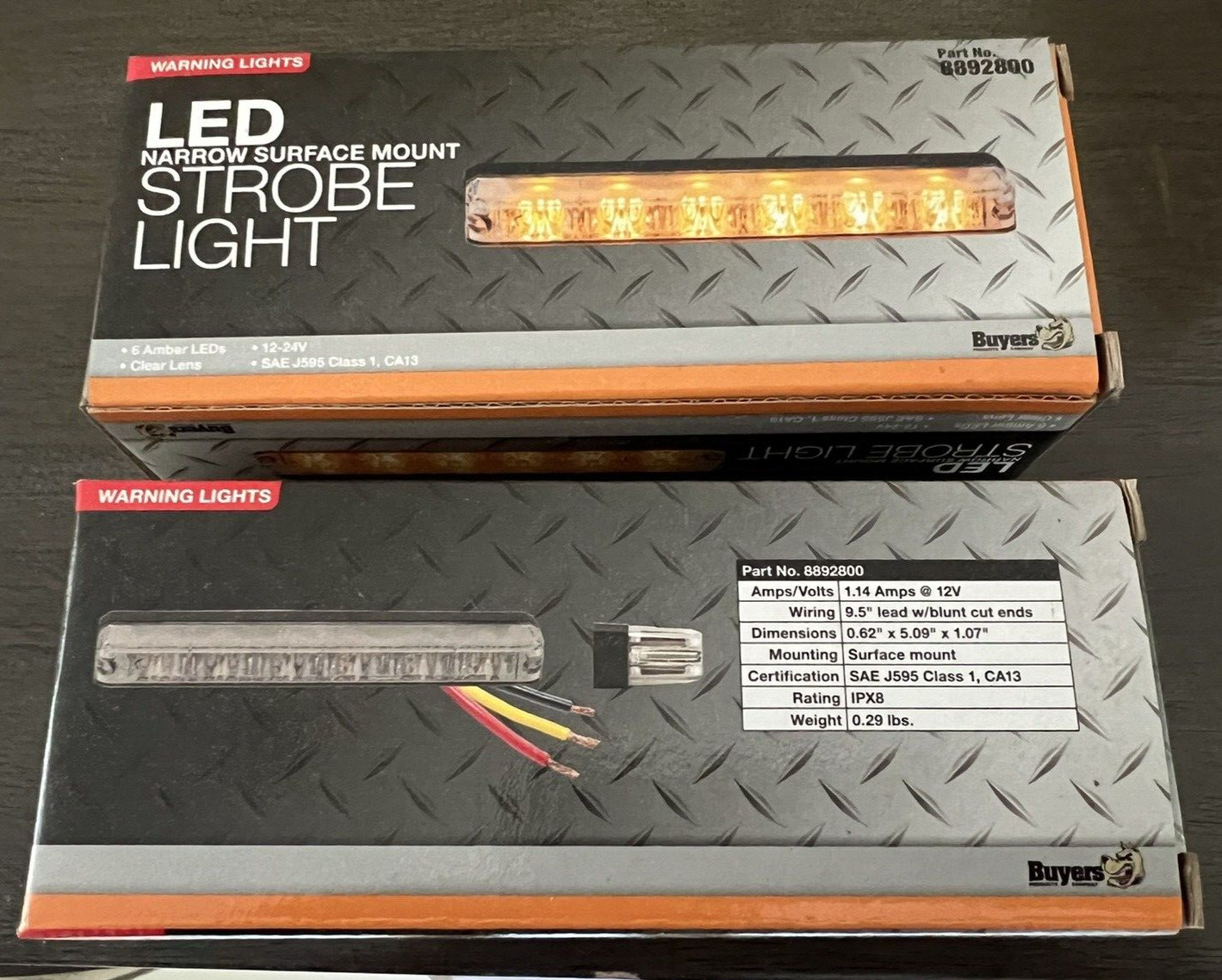 Buyers Products 8892800 Ultra Bright Narrow Profile Amber LED Strobe Light Qty 2 Buyers Products 8892800 Ultra Bright Narrow Profile Amber LED Strobe Light Qty 2