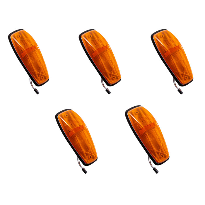5Pcs Cab Marker Roof Light LED Amber Fit For Mack CH CXU Truck 5Pcs Cab Marker Roof Light LED Amber Fit For Mack CH CXU Truck