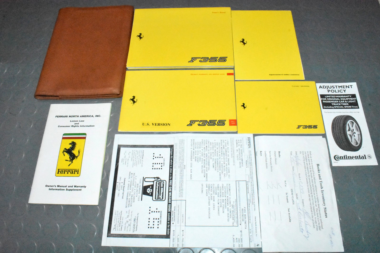 1995 Ferrari F355 F 355 GTS Berlinetta Owners Manual - SET