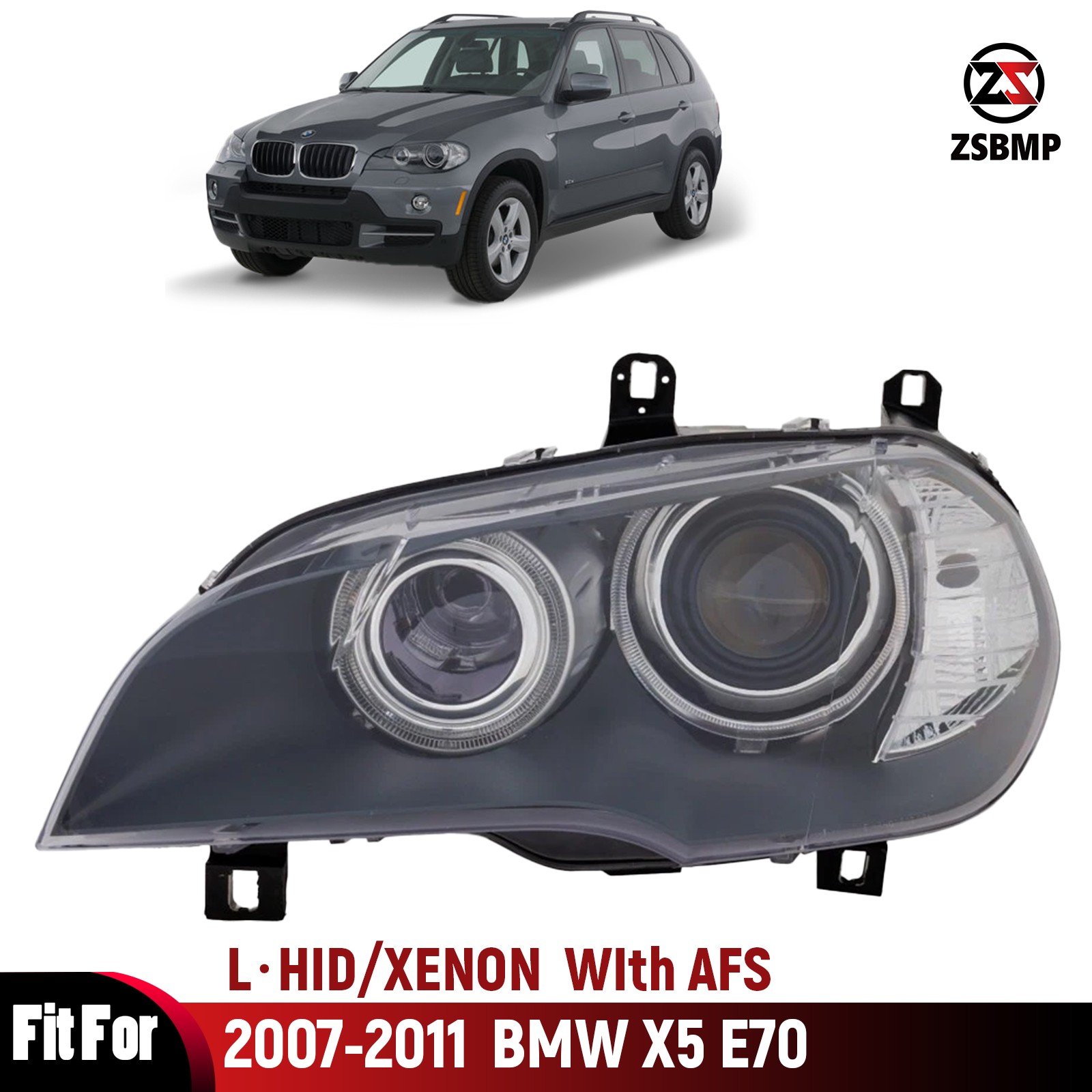 Driver Side HID/Xenon Headlight For BMW X5 E70 2007-2010 with Adaptive Lamps