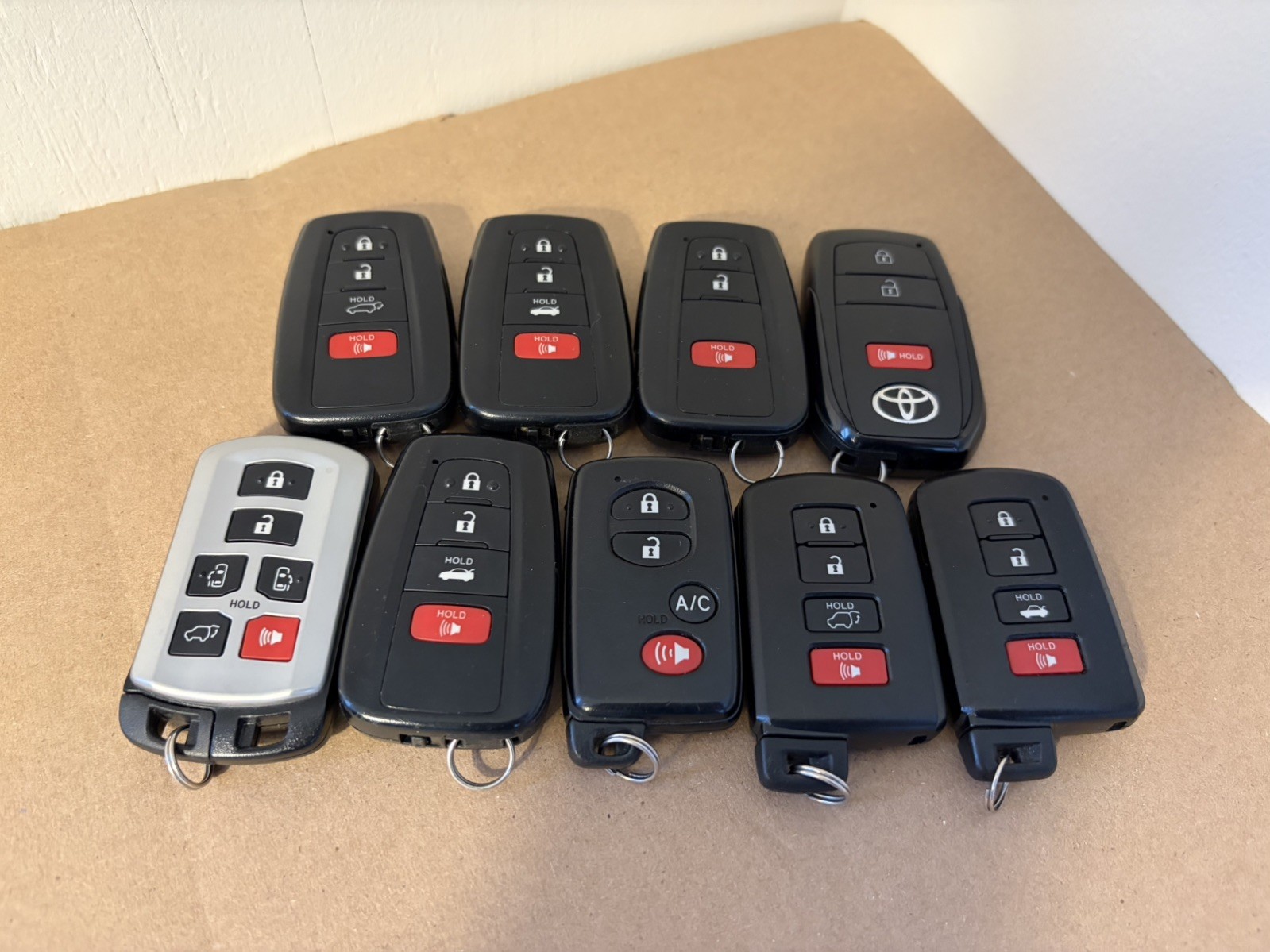 Lot of 9 Toyota Key Fobs