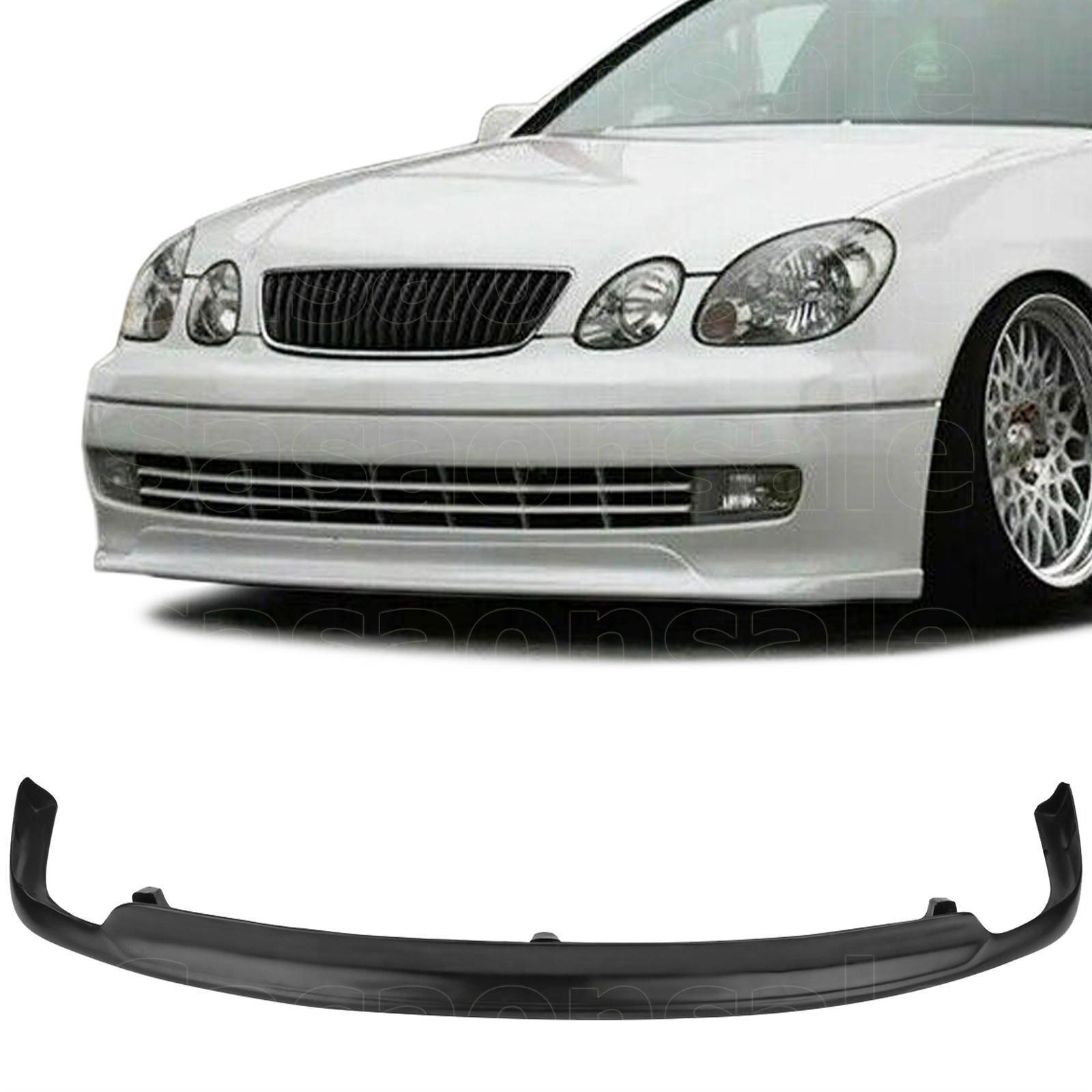 Front Bumper Lip Spoiler For 98-05 Lexus GS300 GS400 Aristo, Black PU TTE Style Front Bumper Lip Spoiler For 98-05 Lexus GS300 GS400 Aristo, Black PU TTE Style