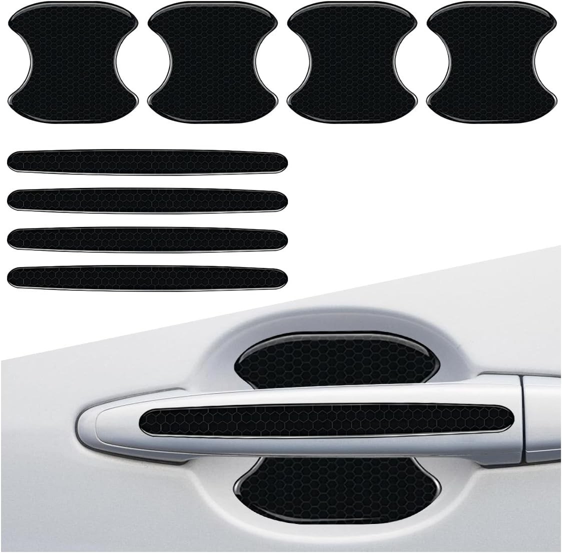 8PCS/SET Invisible Car Door Handle Bowl Anti-Scratch Protector Sticker Universal