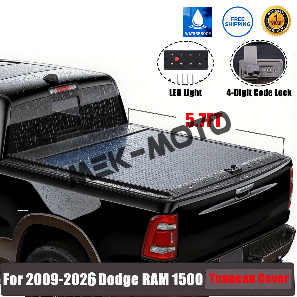 5.7Ft Truck Bed Tonneau Cover Retractable For 2009-2026 Dodge RAM 1500 US