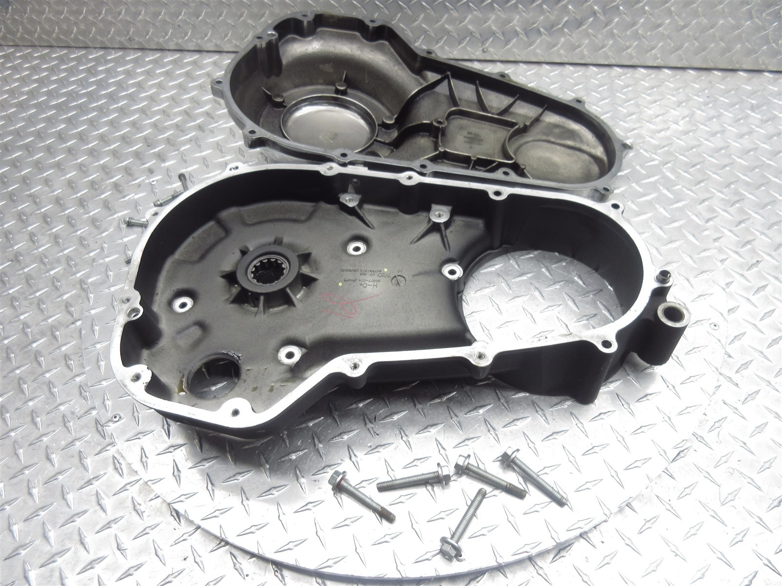 2012 12 Harley Davidson Road Glide Custom FLTRX Primary Clutch Cover Inner Outer