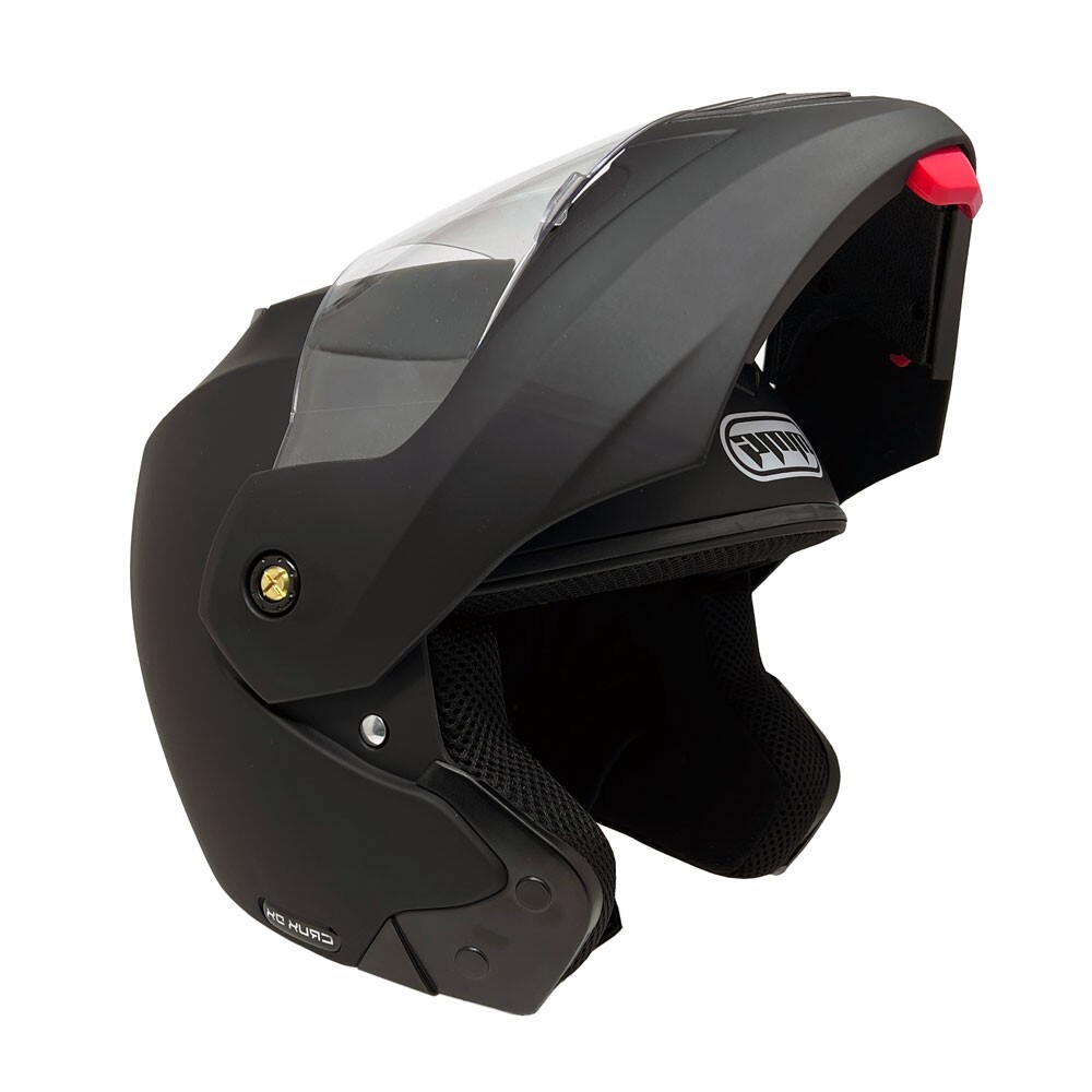 MMG Adult Modular Full Face Motorcycle Helmet Flip-Up Visor DOT Matte Black (L)