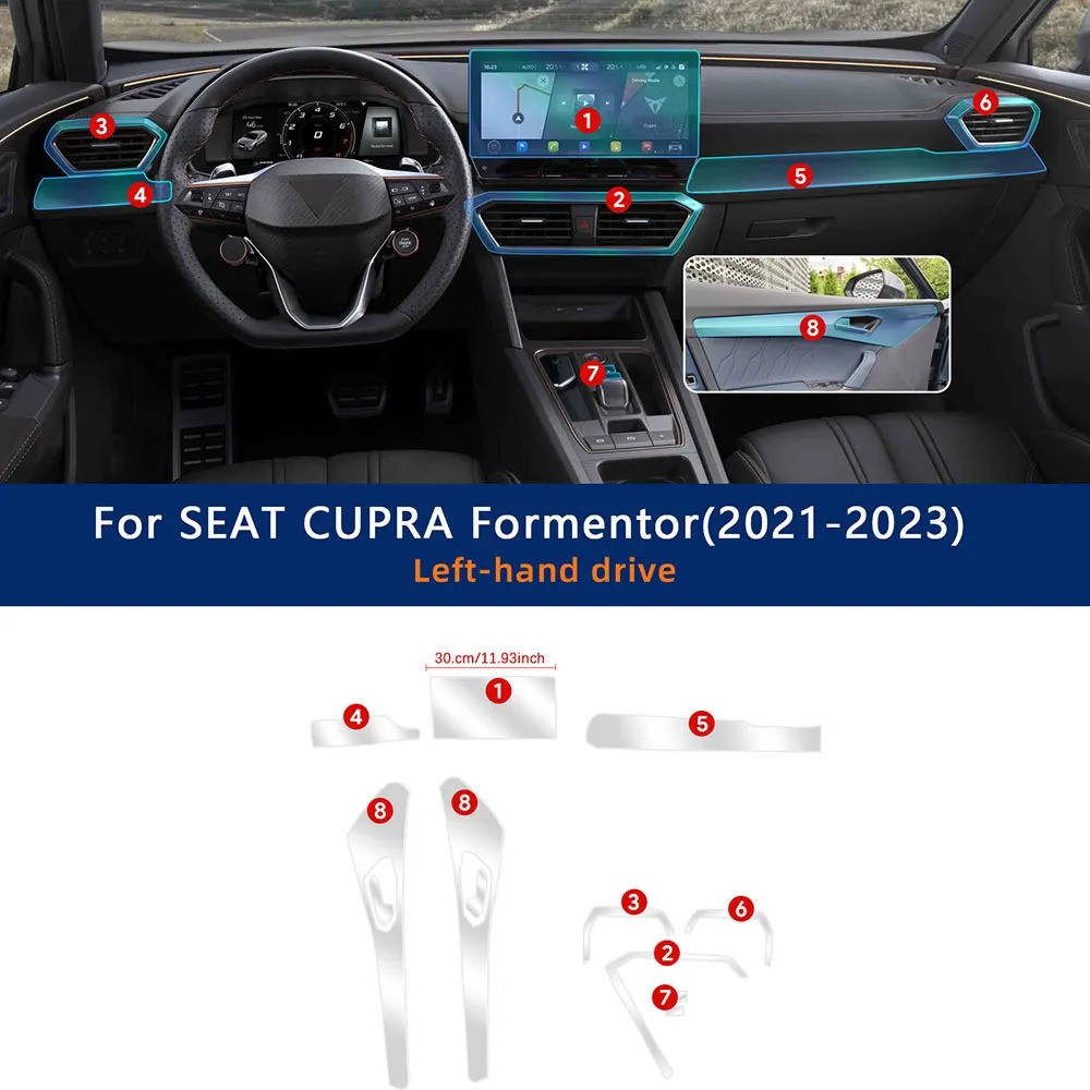 For 21-23 Seat Cupra Formentor Interior Wrap Tpu - Full Car Set