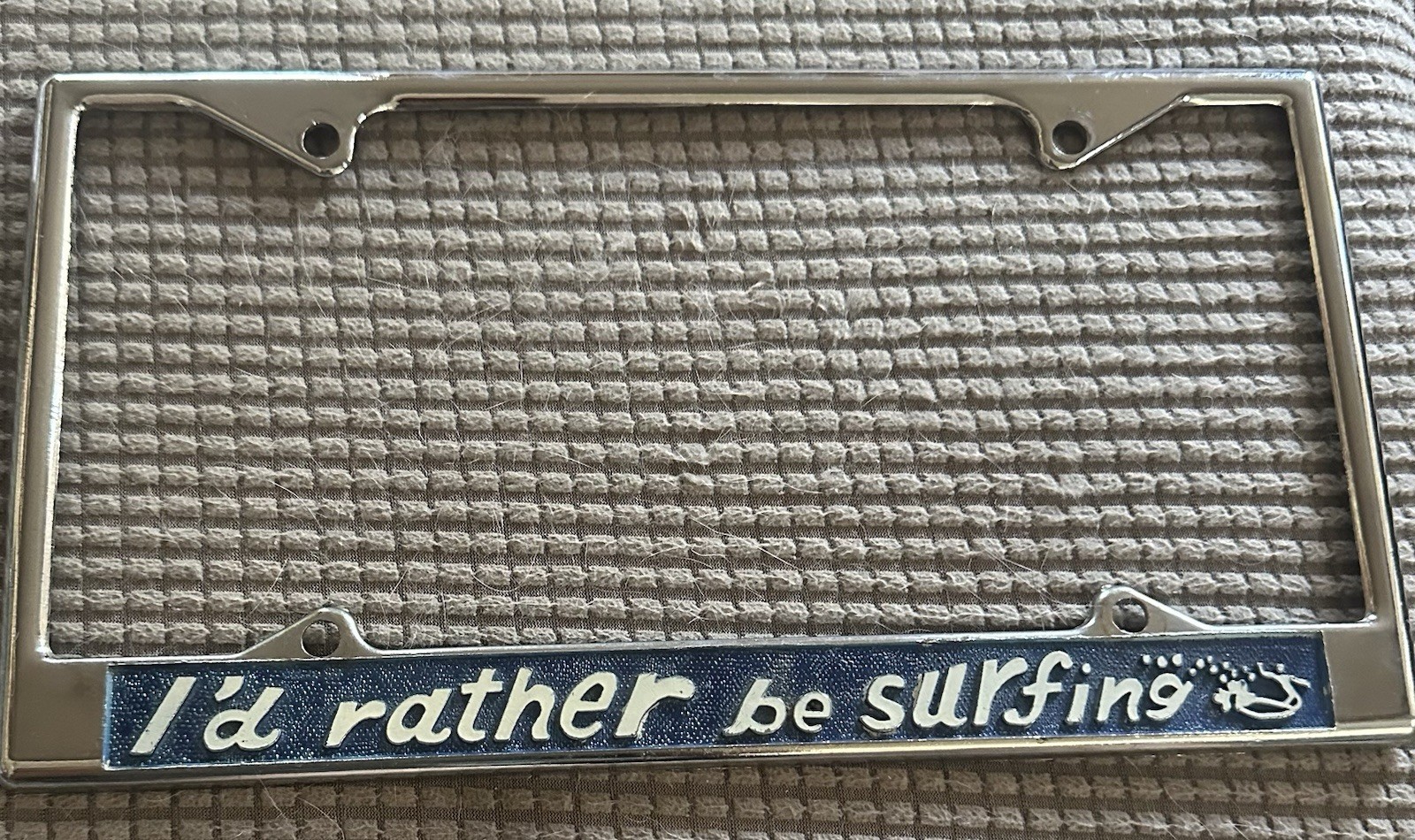 Rare 1960s I’d Rather Be Surfing Metal License Frame VW Bug Bus Boogie Van Disco Rare 1960s I’d Rather Be Surfing Metal License Frame VW Bug Bus Boogie Van Disco