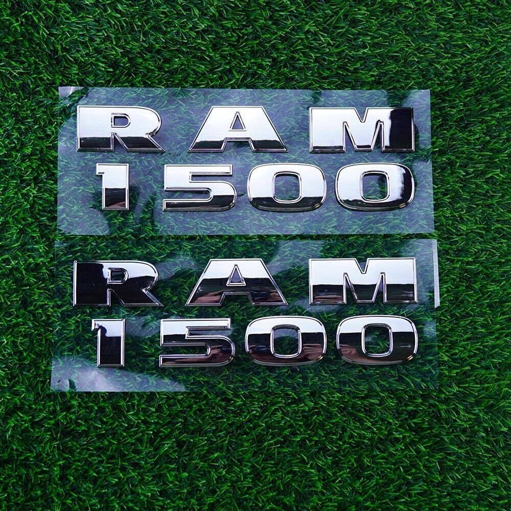2pcs R-A-M 1500 Left and Right Door Fender Nameplate Emblem 68247897AA (Silver)