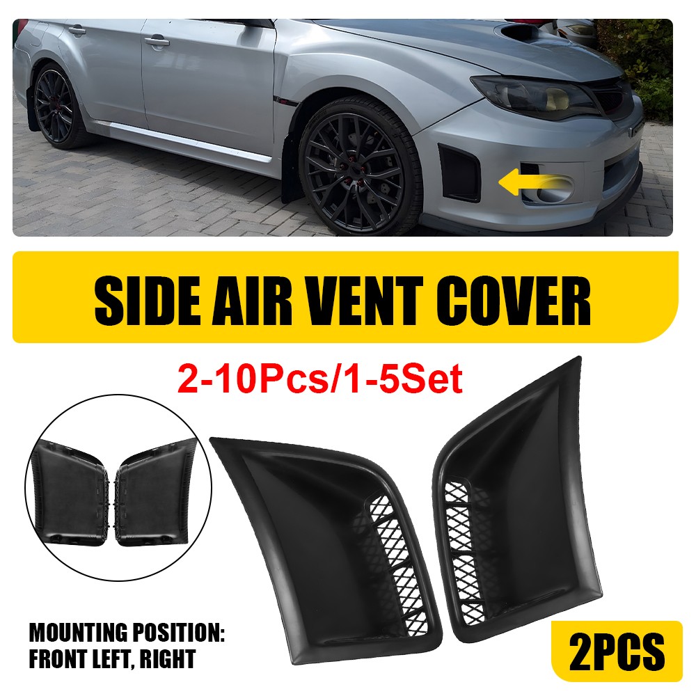 2-10X Front Bumper Side Air Vent Covers For 2008-14 Subaru Impreza WRX STI Black