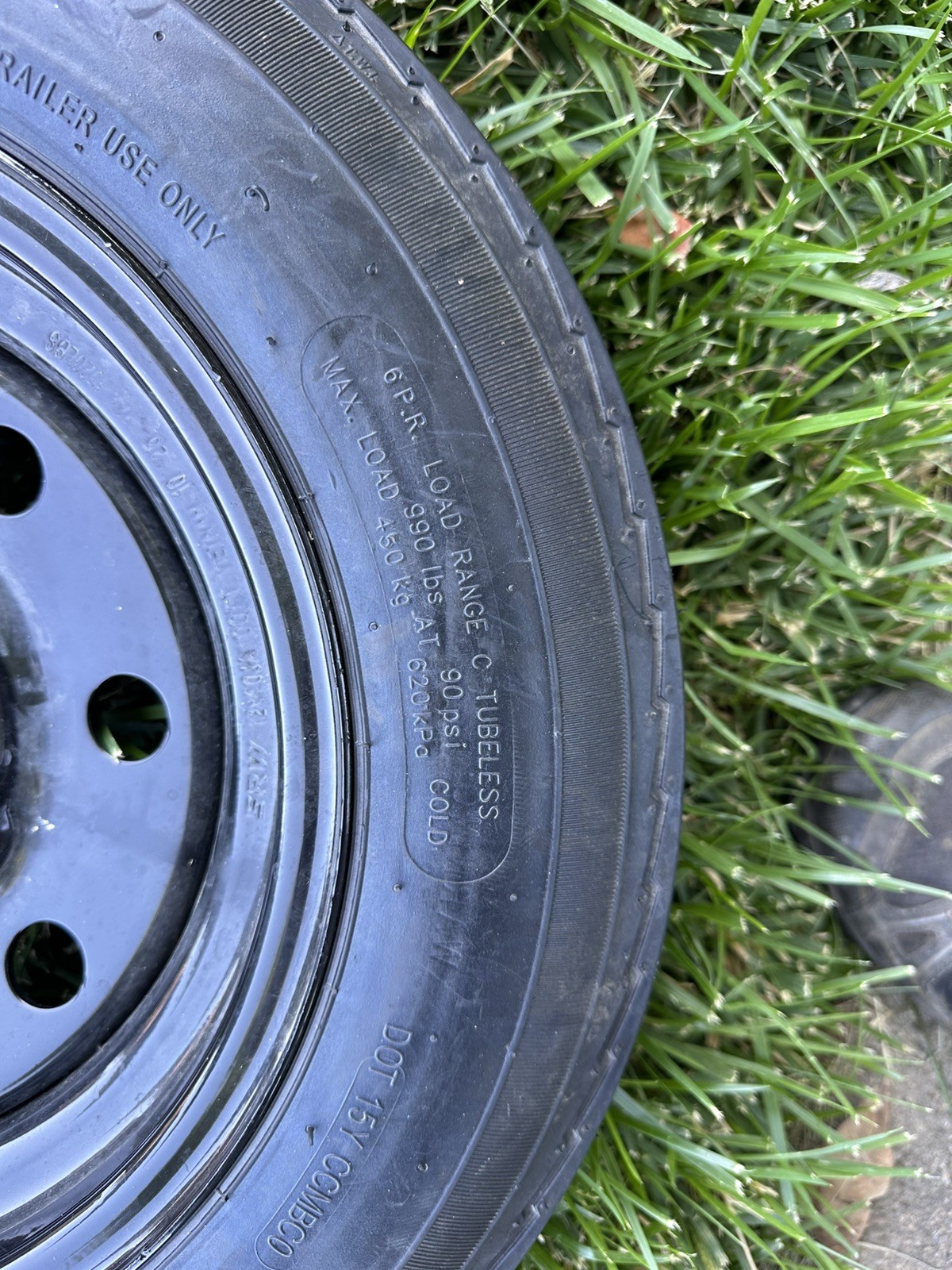 Two Trailer Tires 4.80-12 W/rims New-take Offs - 5 On 4.5