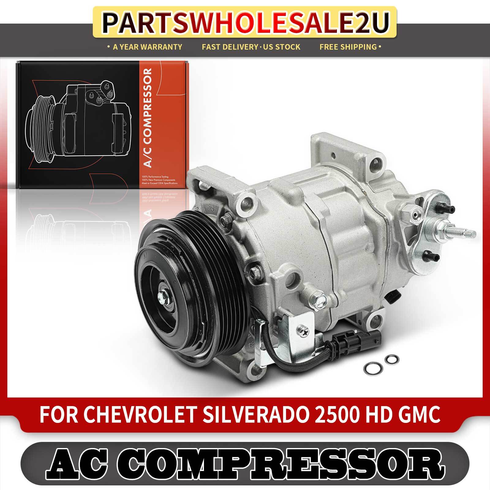 AC Compressor with 6 Groove 7SAS17F Style for Chevy GMC Sierra 3500 HD V8 6.6L