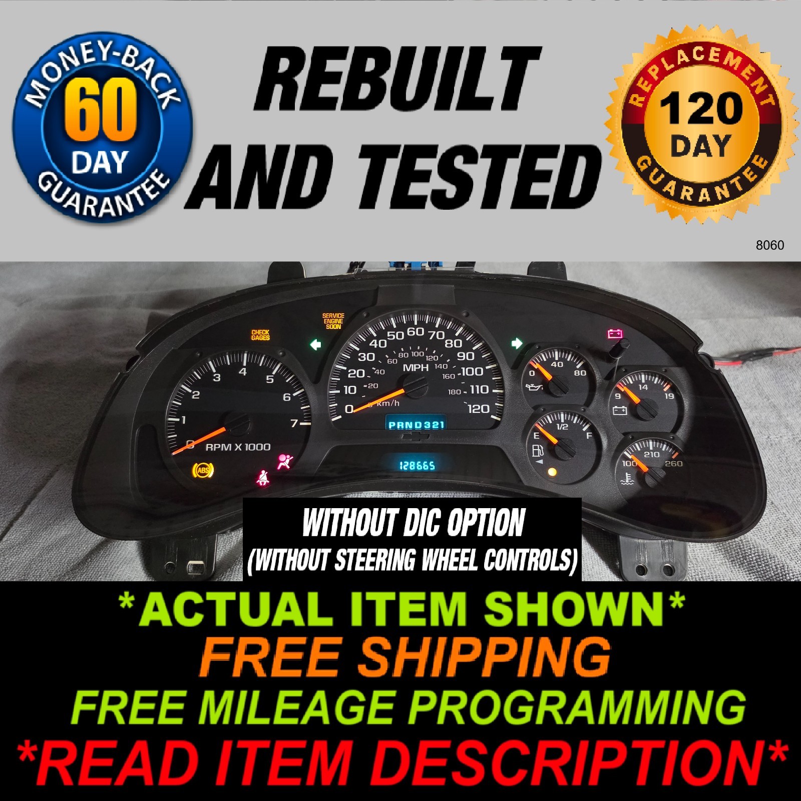 2002-2004 Chevy Trailblazer Gauge Cluster