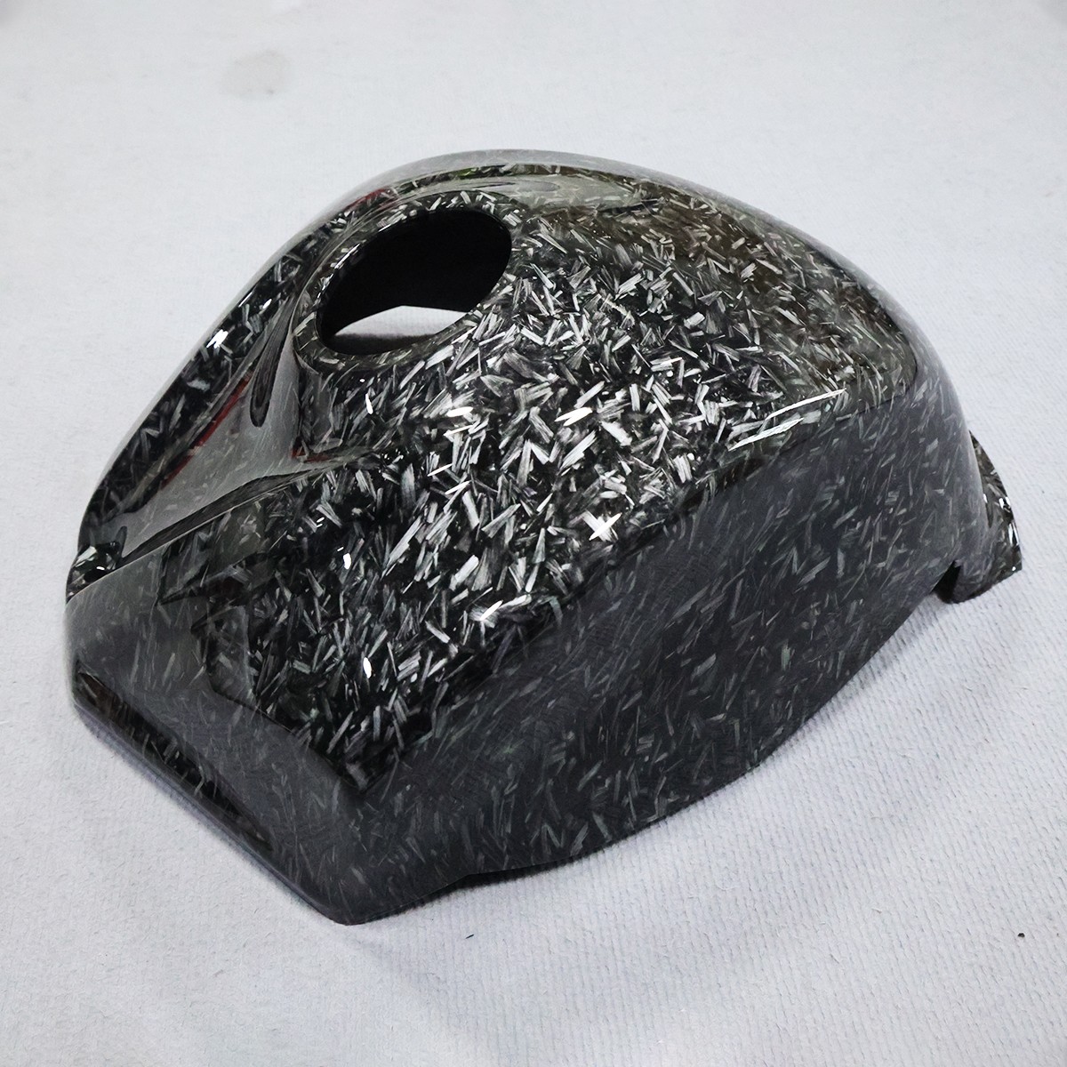 Black Forged Carbon Fiber Gas Fuel Tank Cover For Suzuki GSXR600/750 2008-2010
