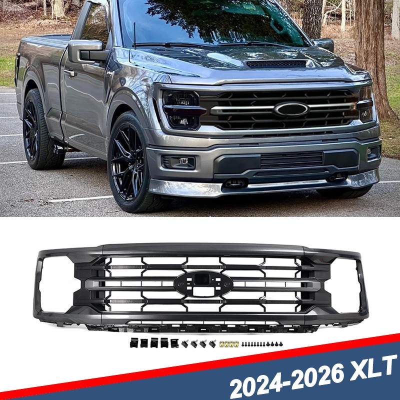 Carbonized Gray Front Bumper Grille For 2024 2025 2026 Ford F-150 F150 XL XLT US