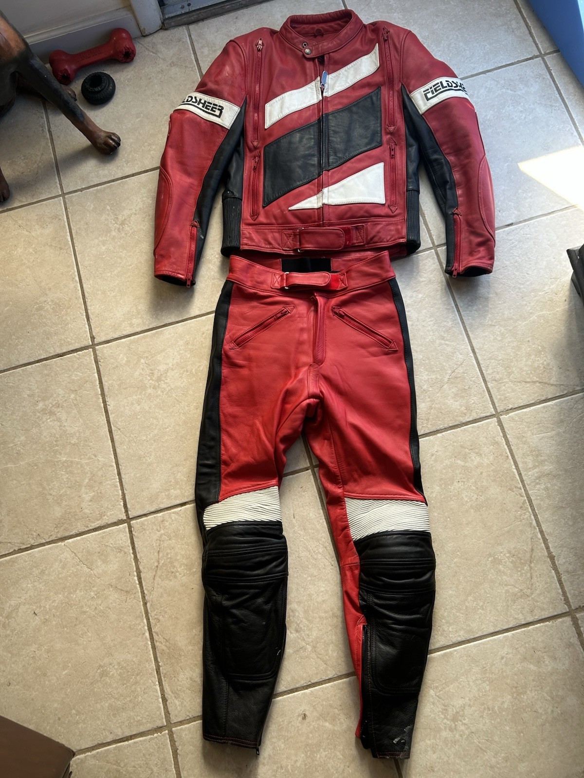 Fieldsheer Motorcycle Jacket 42/52  Mens  Racing Leather and Pants 30/40 Padded