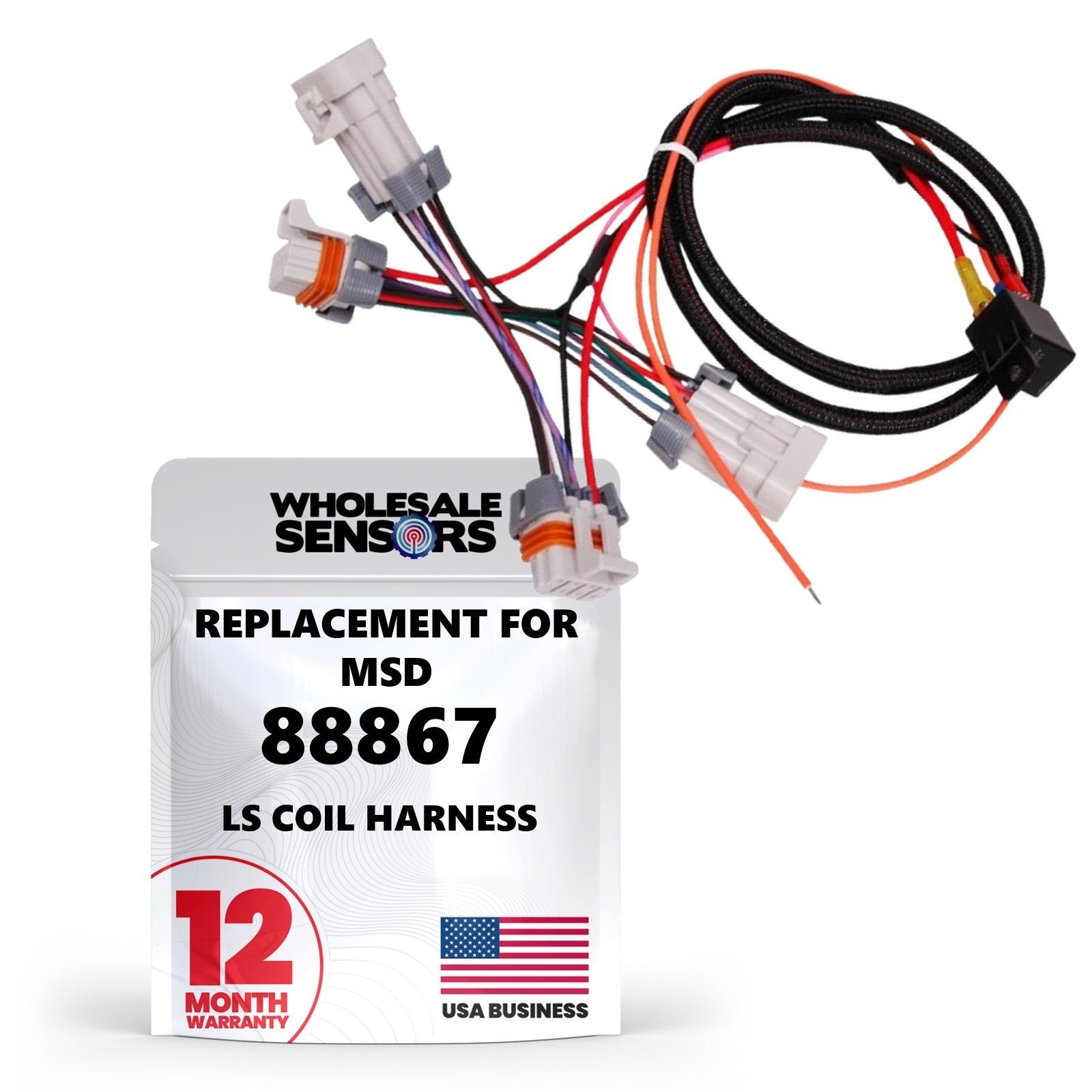 Replacement MSD 88867 LS Coil Power Upgrade Harness & Relay Kit,