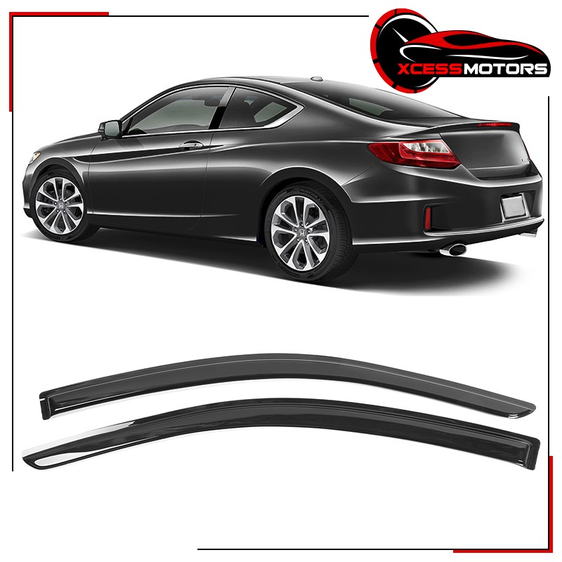 Fits 13-17 Honda Accord Coupe Acrylic Side Window Visors Sun Rain Deflector 2PCS