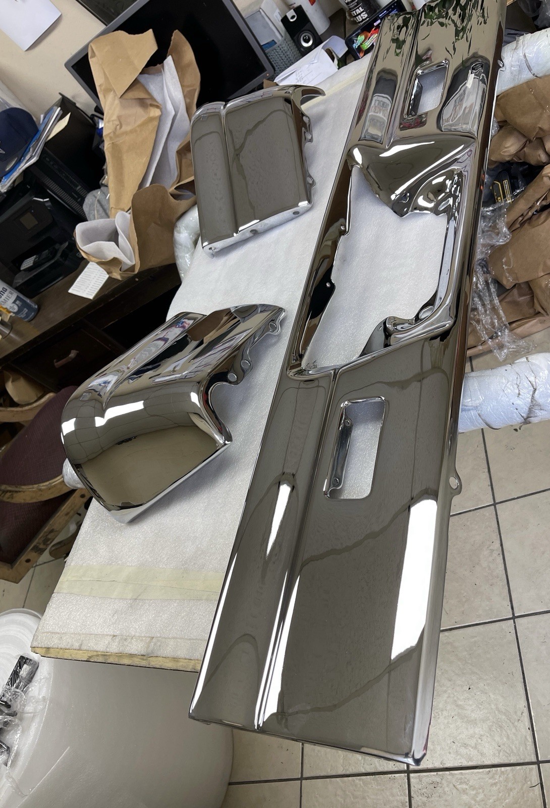 1966  3 -Piece Impala Rear Bumper Original Triple Chrome.