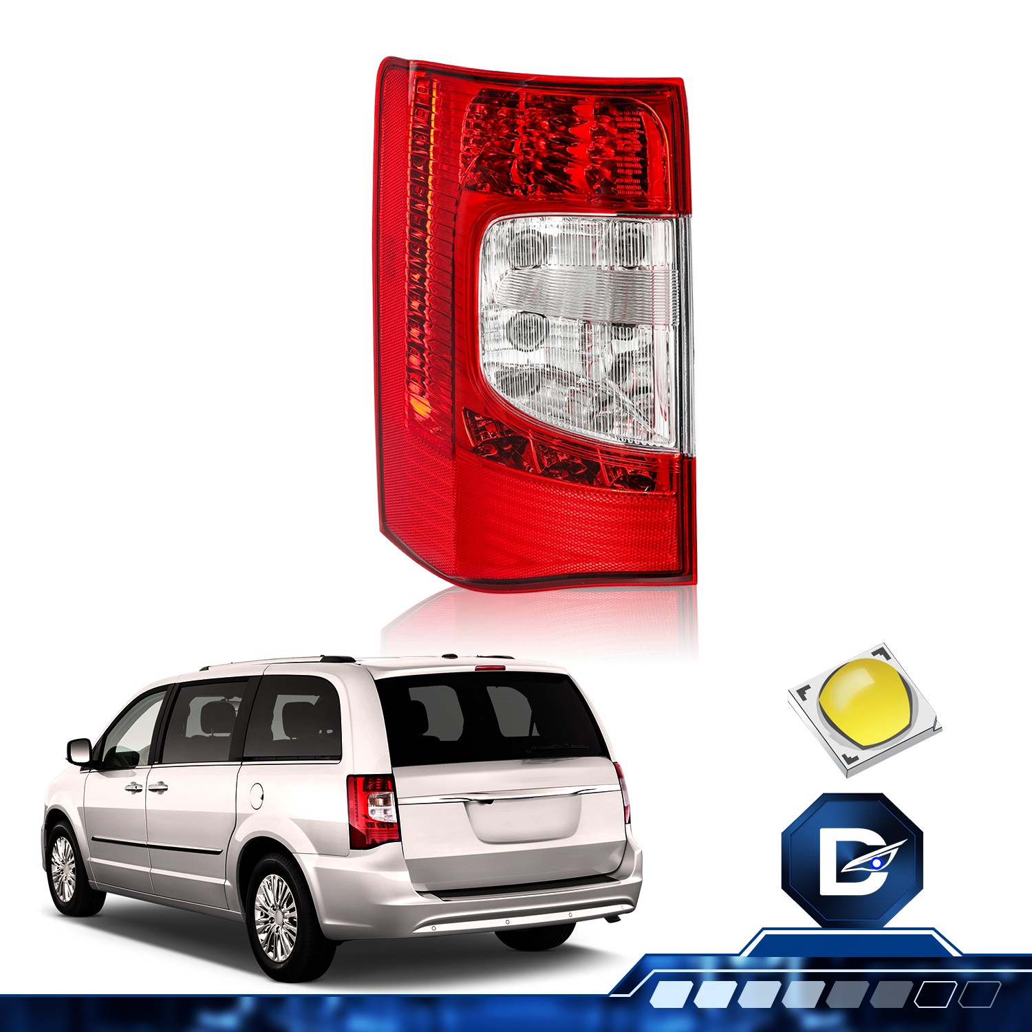 For 2011-2016 Chrysler Town & Country LED Brake Lamp Driver Left Side Tail Light
