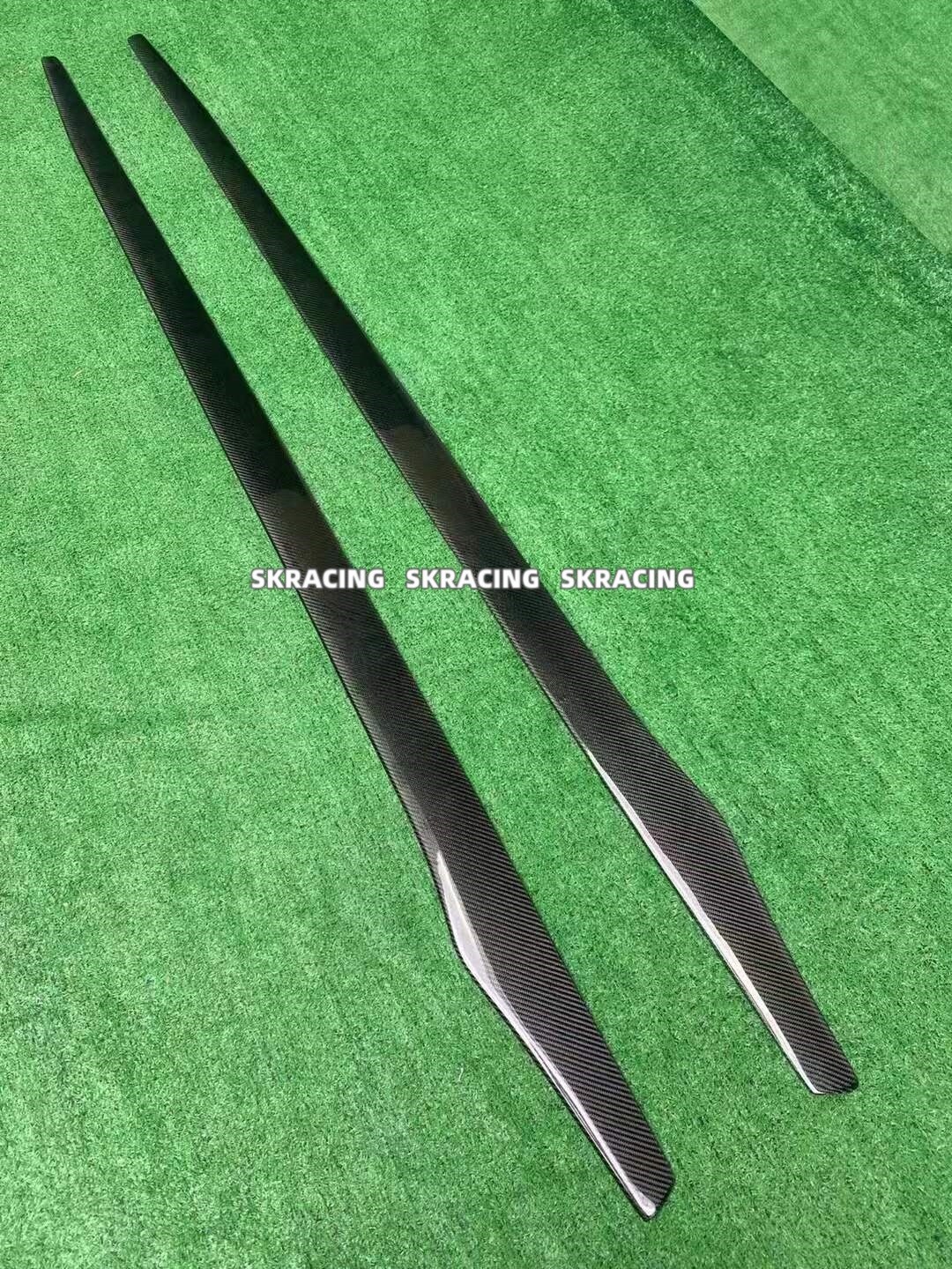 Universal 2pcs 2.2M Gloss Black/Carbon Side Skirt Extension Panel Splitters Kit