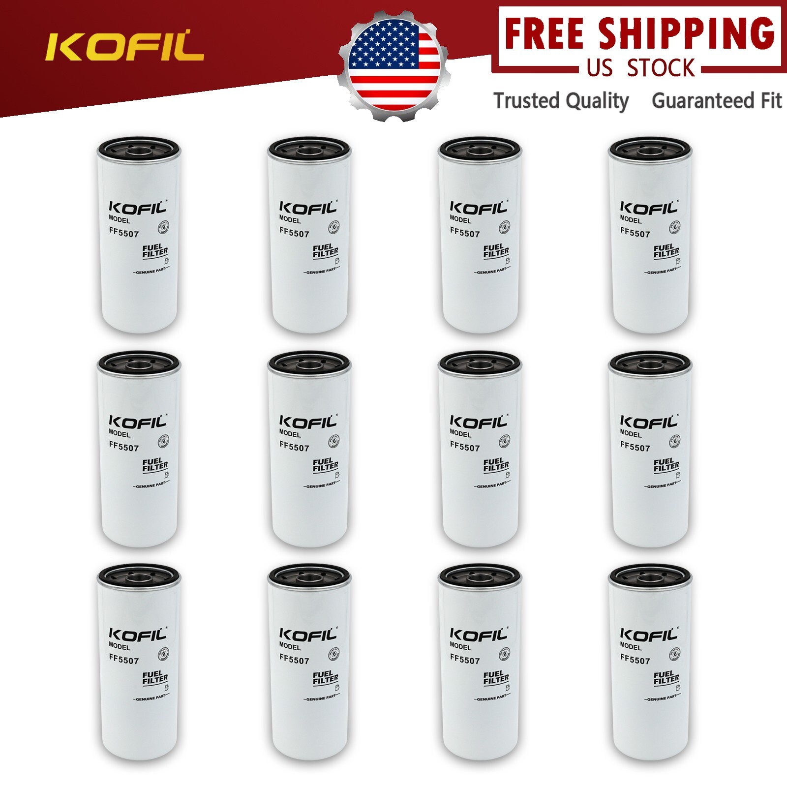 12X/Fuel Filter ⚡FF5507⚡ Replaces BF7814, P550529, P9626,LFF8059,33721,5 Micron 12X/Fuel Filter ⚡FF5507⚡ Replaces BF7814, P550529, P9626,LFF8059,33721,5 Micron