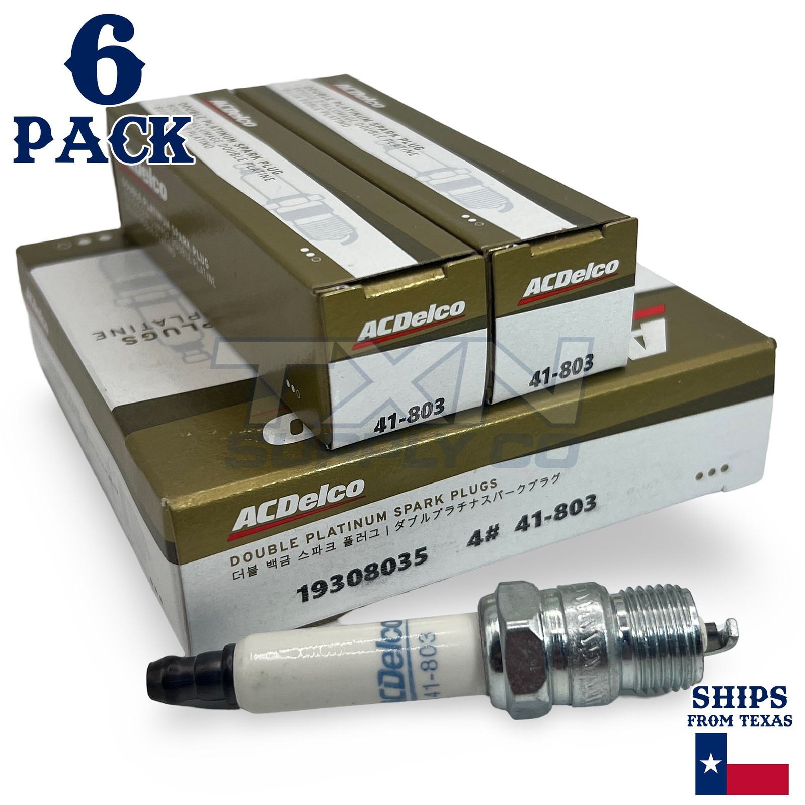1990-1995 Chevrolet Astro 4.3L ACDelco Double Platinum Spark Plugs - 6 Pack
