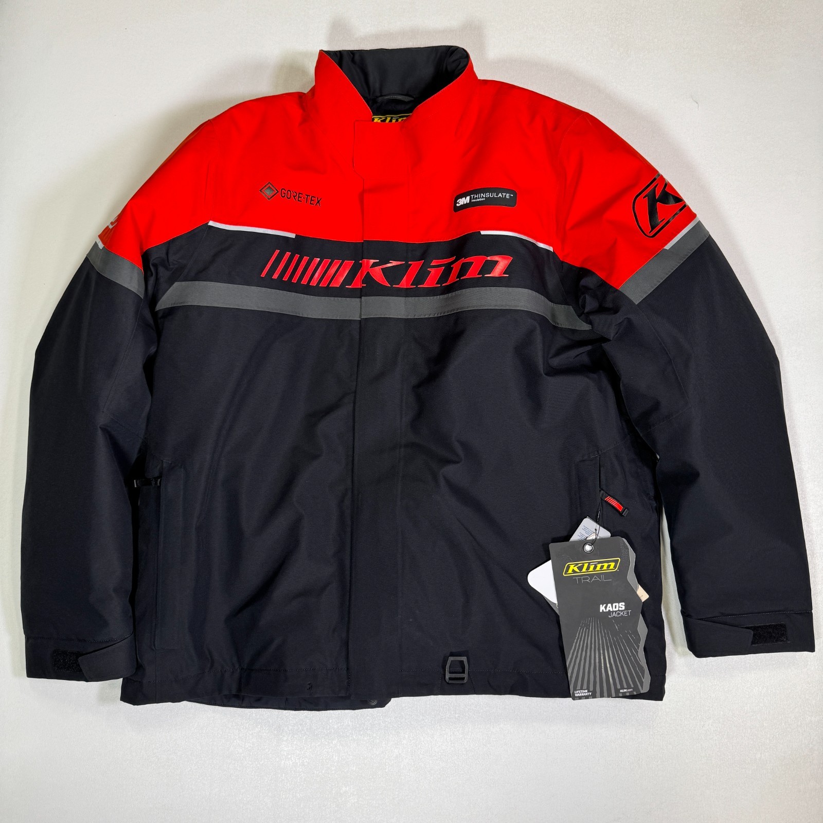 KLIM Men\'s Kaos Snowmobile Jacket Insulated Gore-Tex 2XL Fiery Red - Black KLIM Men\'s Kaos Snowmobile Jacket Insulated Gore-Tex 2XL Fiery Red - Black