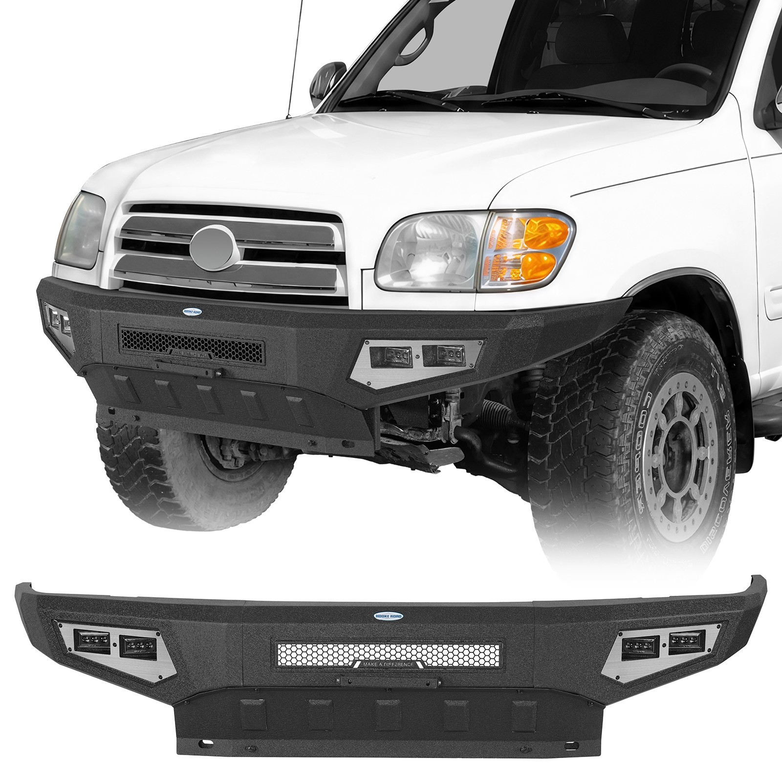 Fit 2000-2006 Toyota Tundra Full Width Front Rear Bumper Assembly w/LED Lights