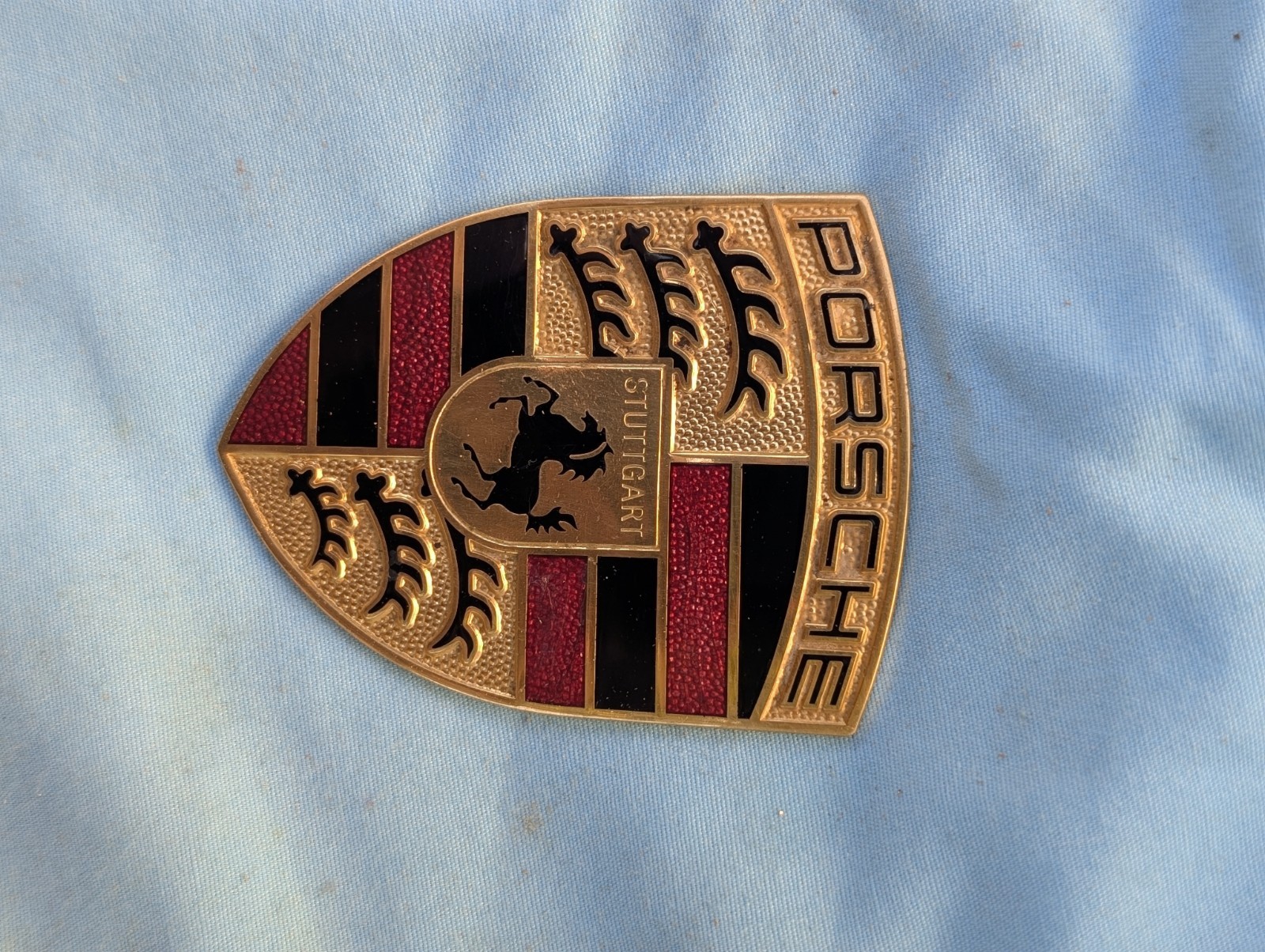 Genuine Vintage Porsche Stuttgart Bonnet Emblem